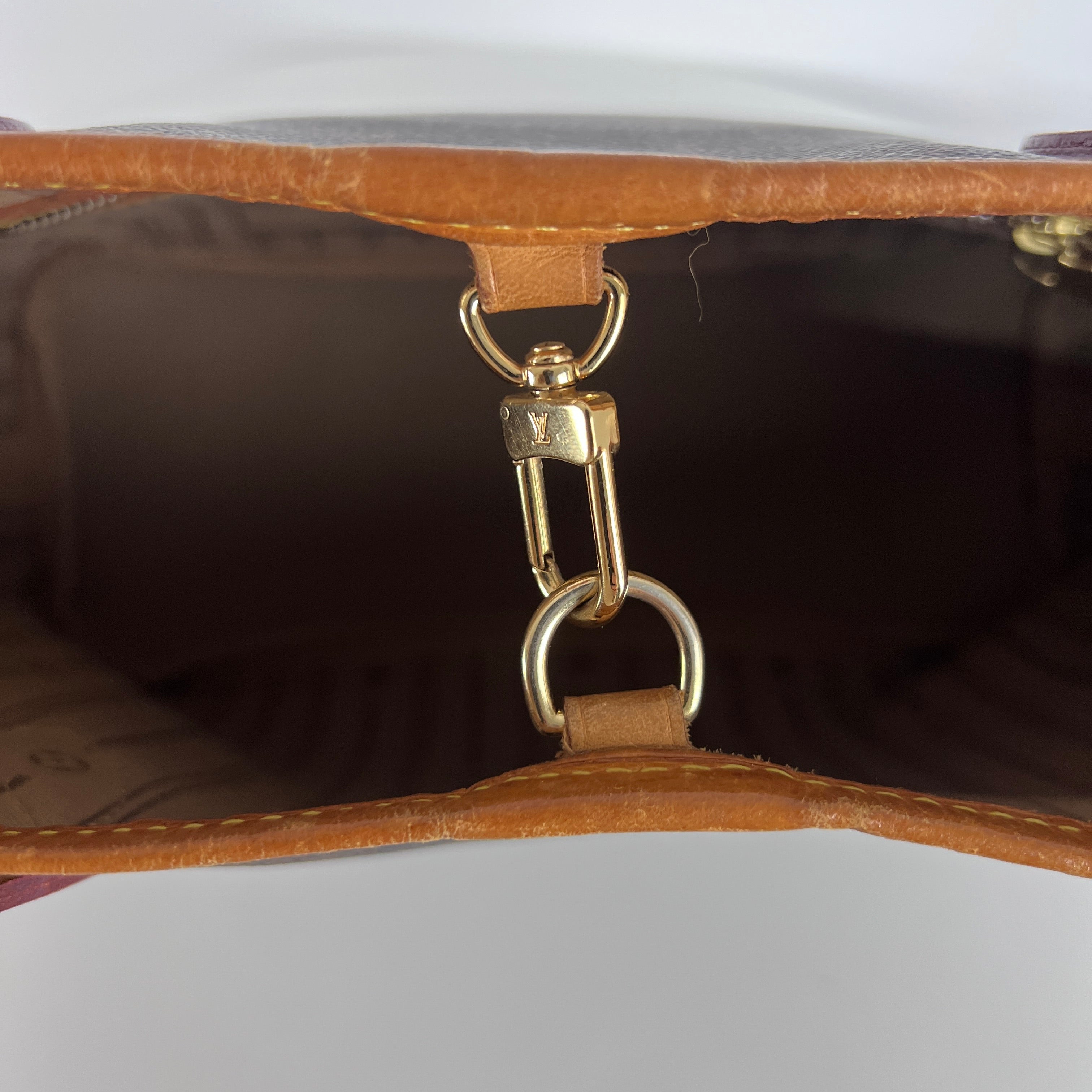 Sac à main LOUIS VUITTON Neverfull toile et cuir marron
