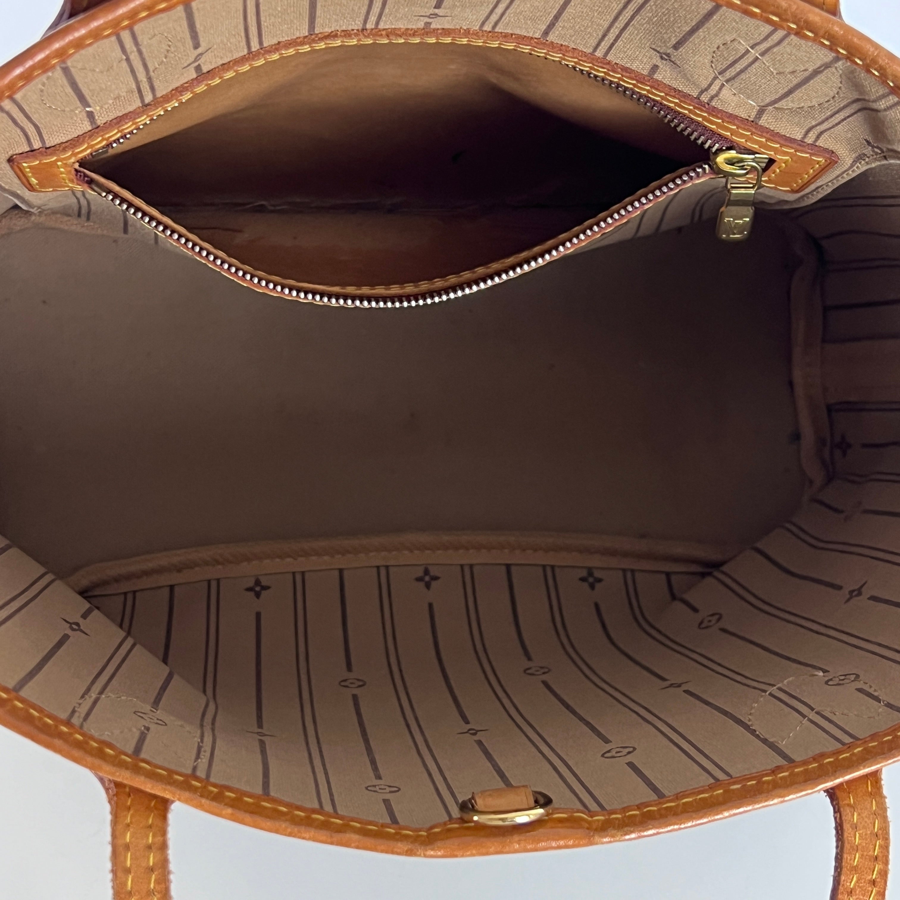 Sac à main LOUIS VUITTON Neverfull toile et cuir marron