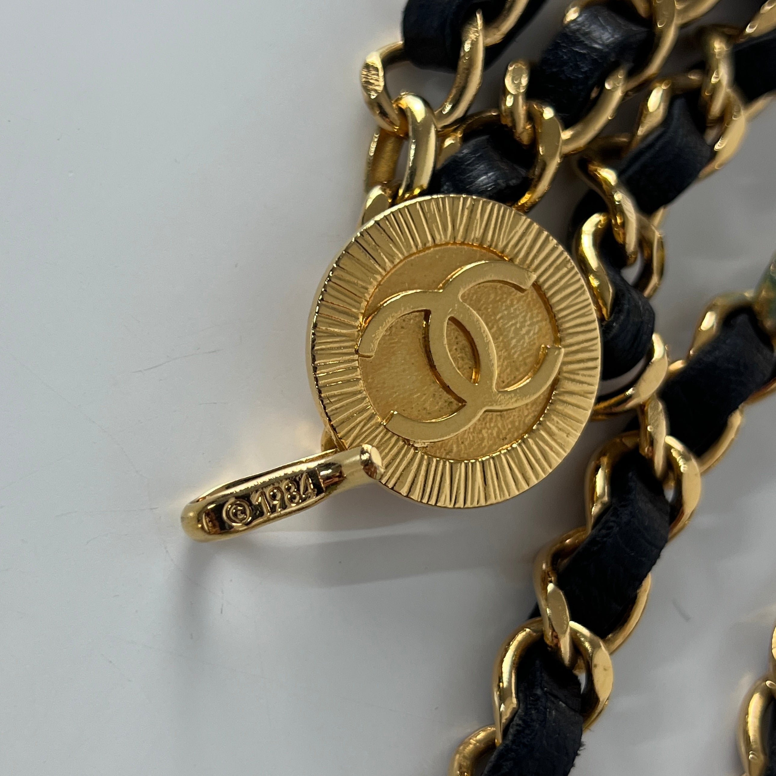 Ceinture CHANEL CC Chaîne entrelacée métal doré
