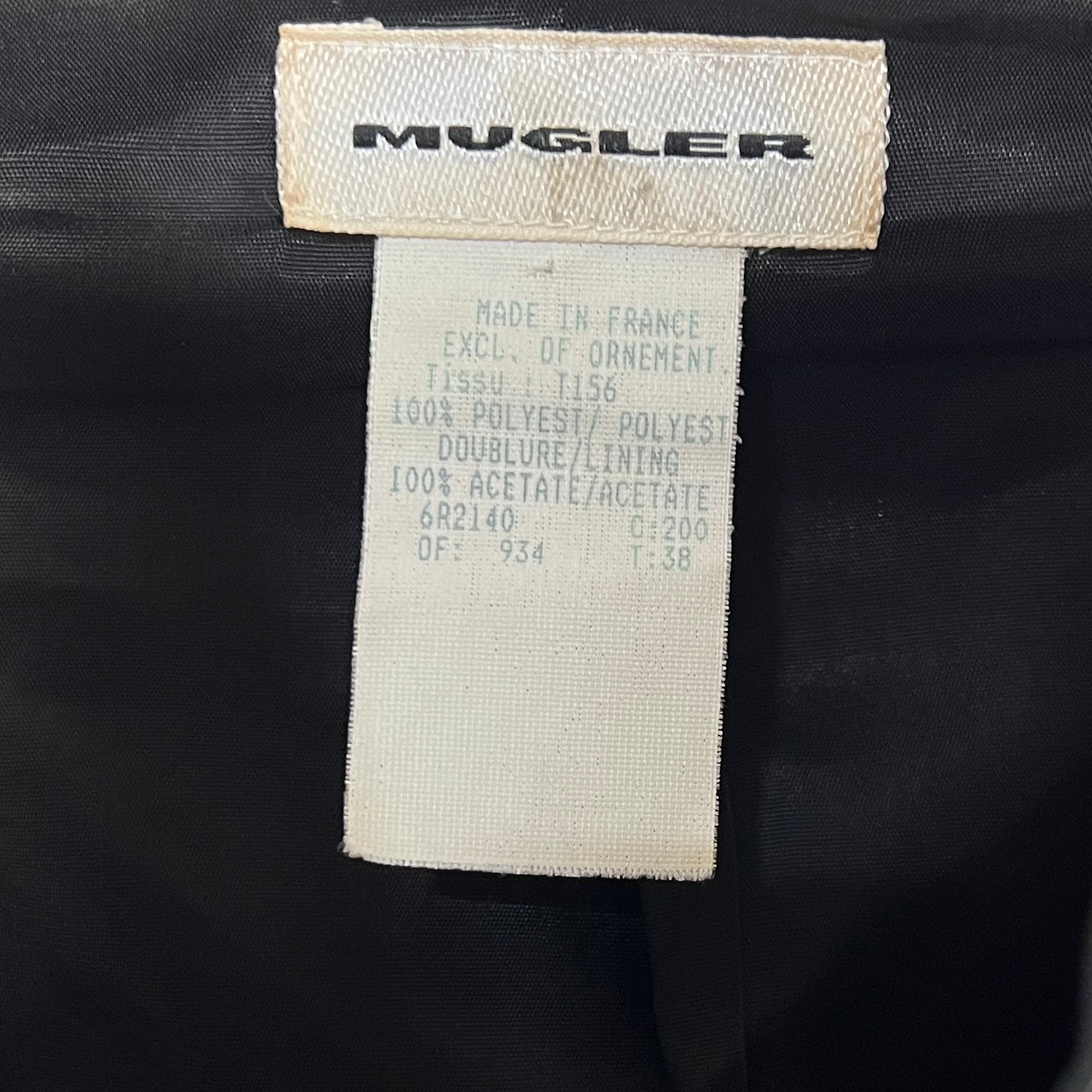 Robe MUGLER S Polyester Noir