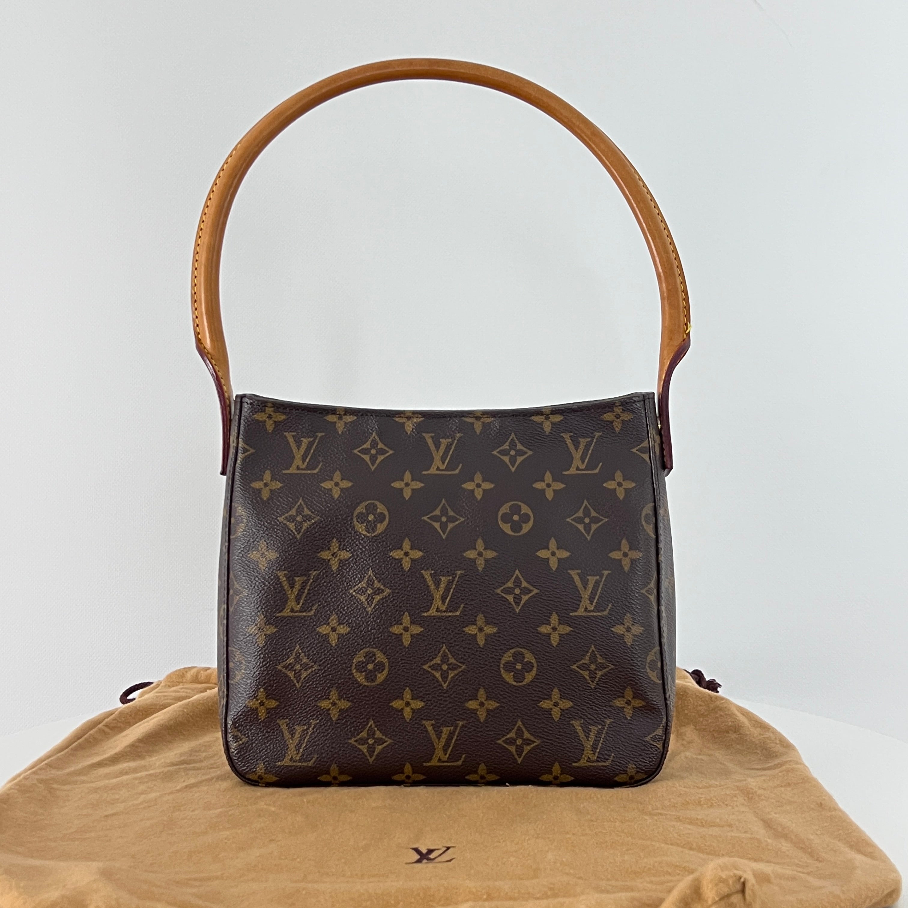 Sac à main LOUIS VUITTON Looping MM toile et cuir marron