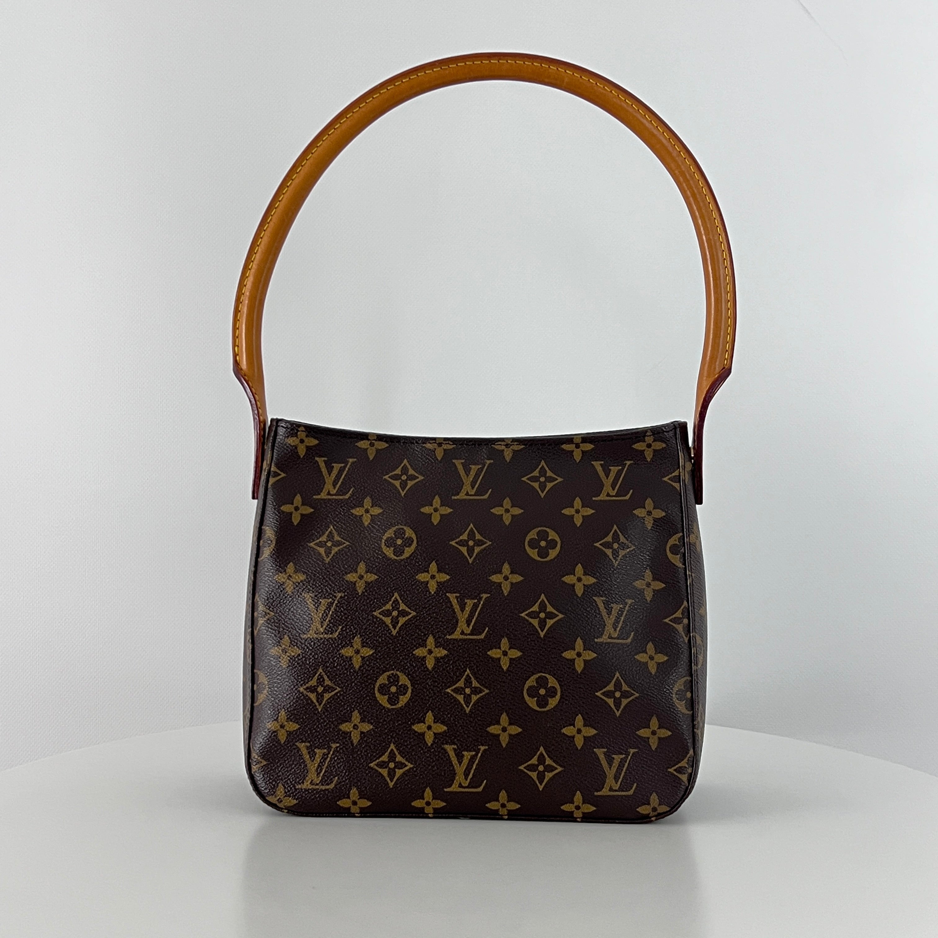 Sac à main LOUIS VUITTON Looping MM toile et cuir marron