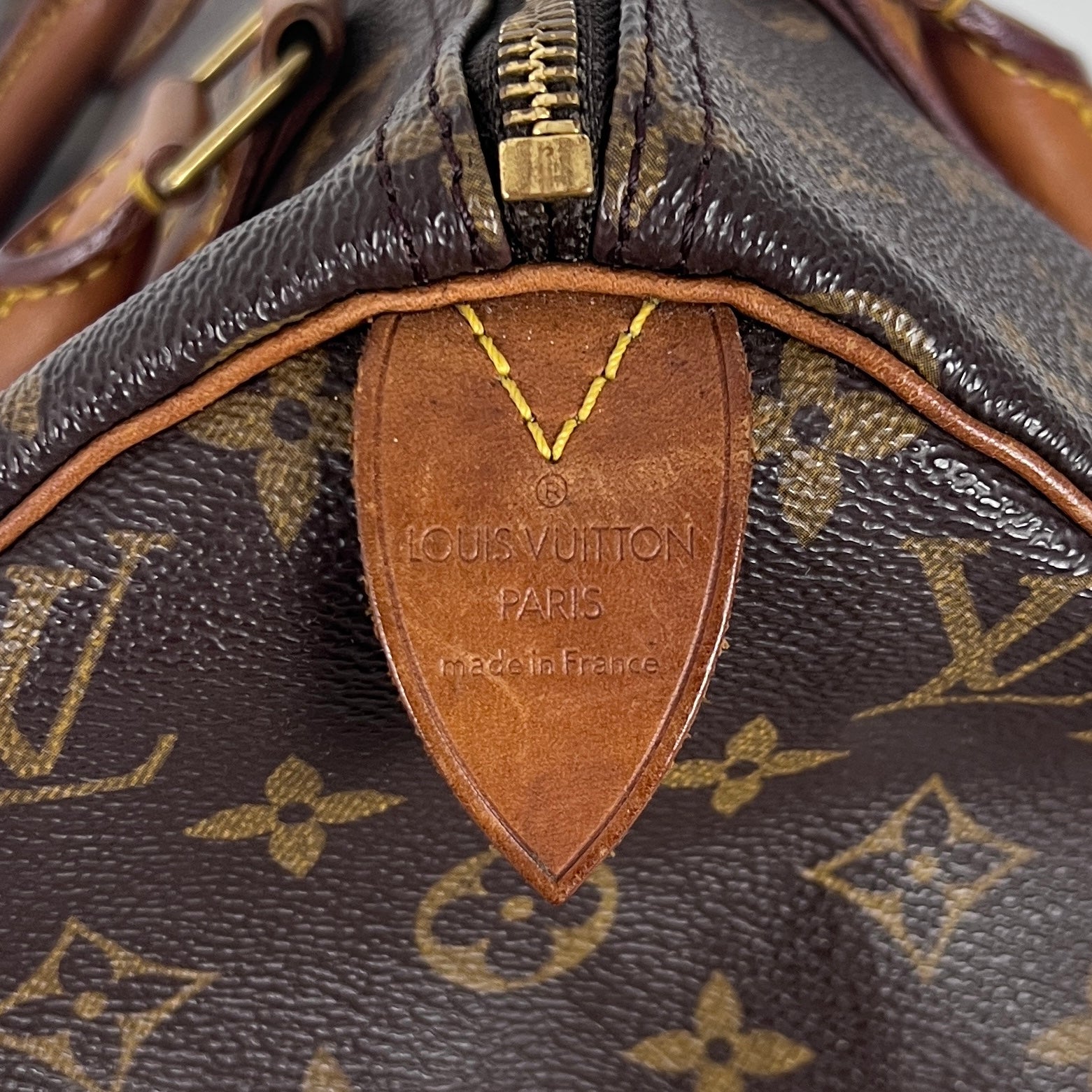 Sac à main LOUIS VUITTON Speedy 30 toile et cuir marron