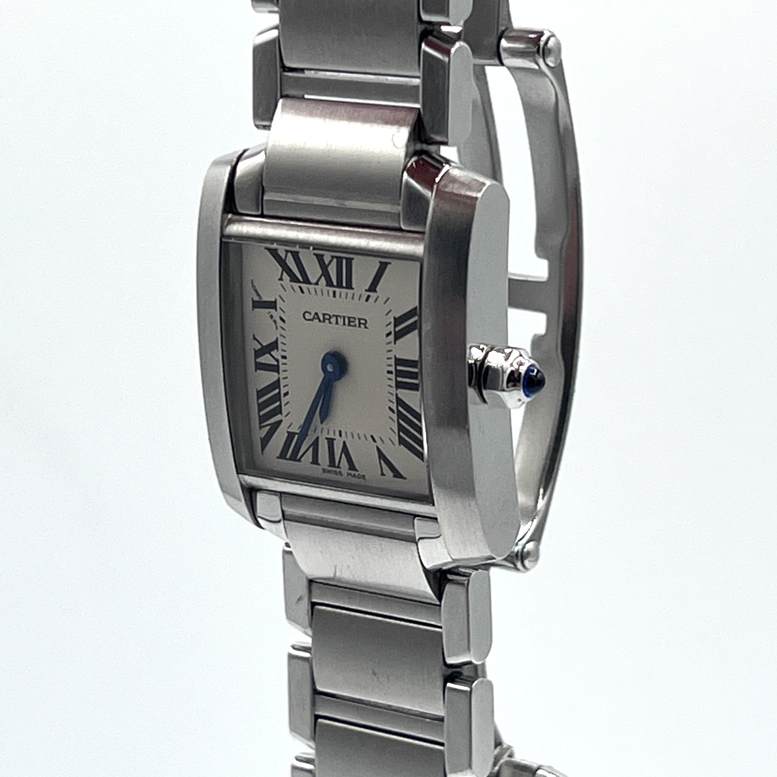 Montre CARTIER Tank Française acier argentée