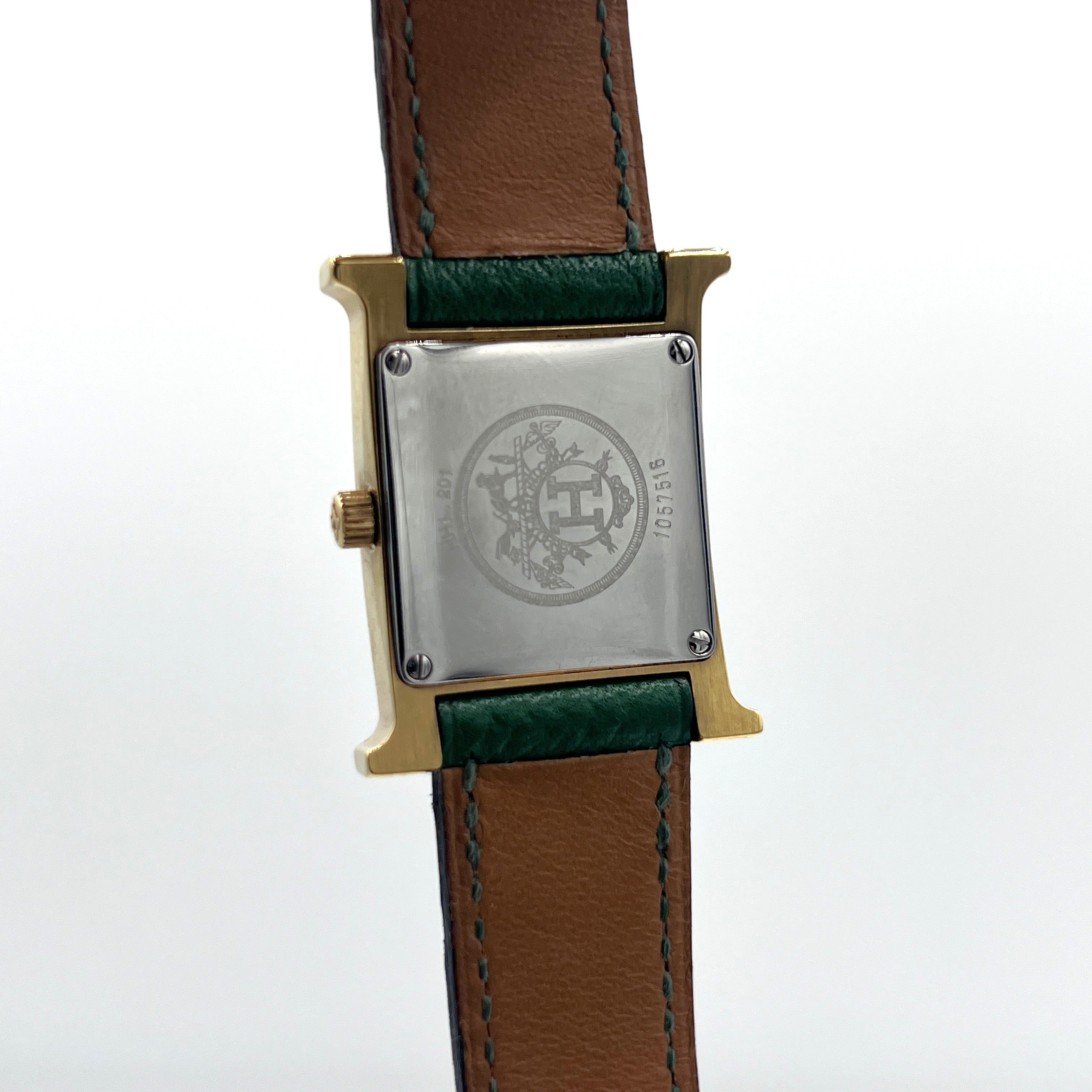 Montre HERMÈS Heure H plaqué or dorée