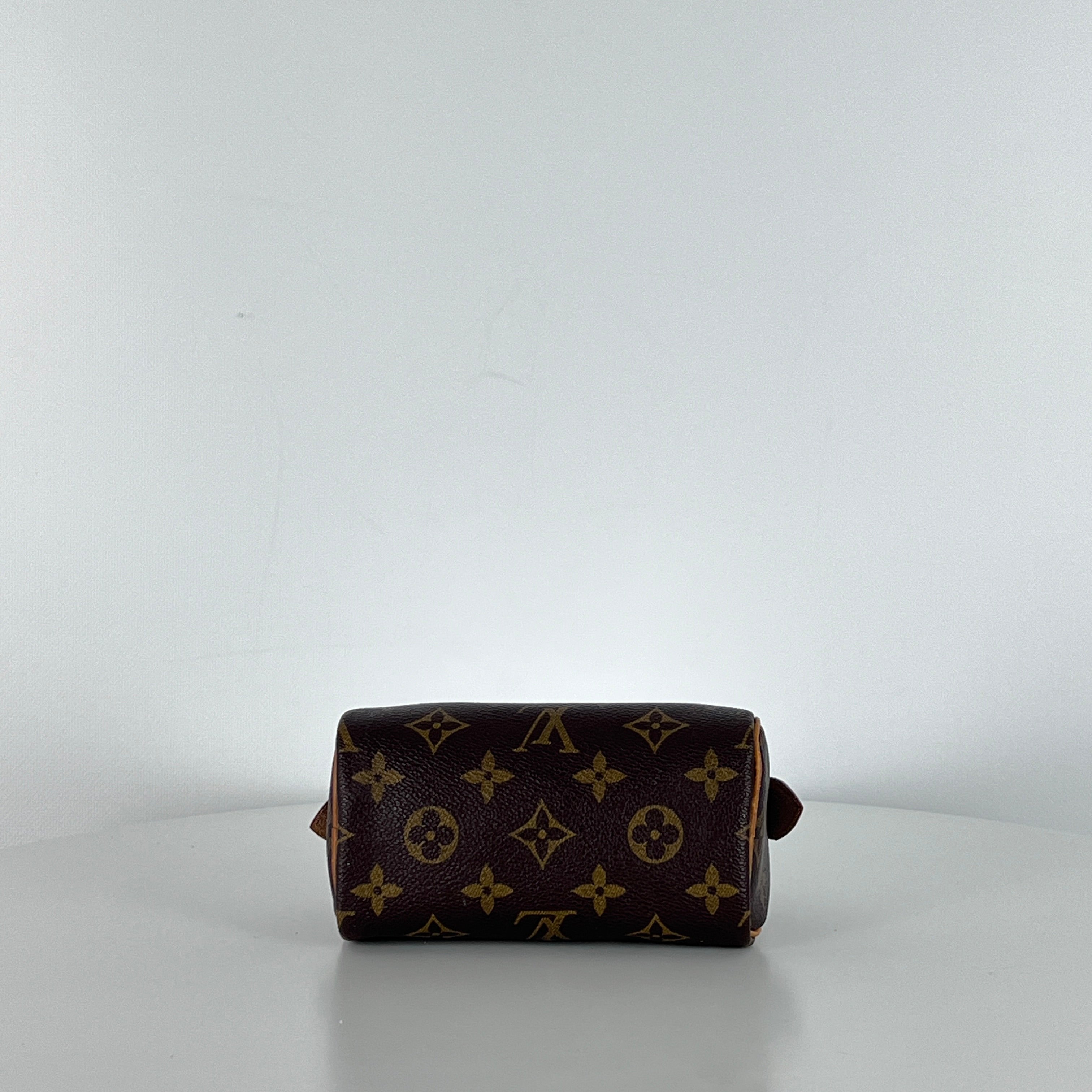 Sac à main LOUIS VUITTON Nano Speedy toile et cuir marron
