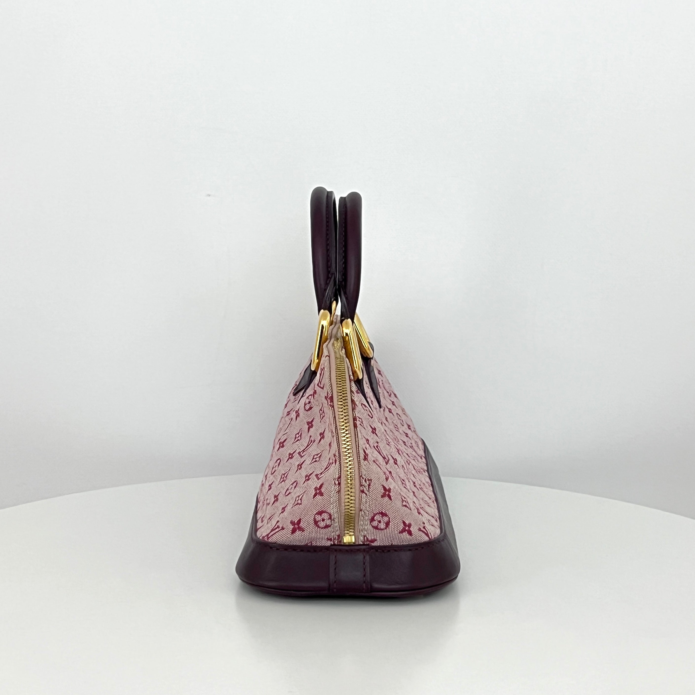 Sac à main LOUIS VUITTON Alma Long toile et cuir rose