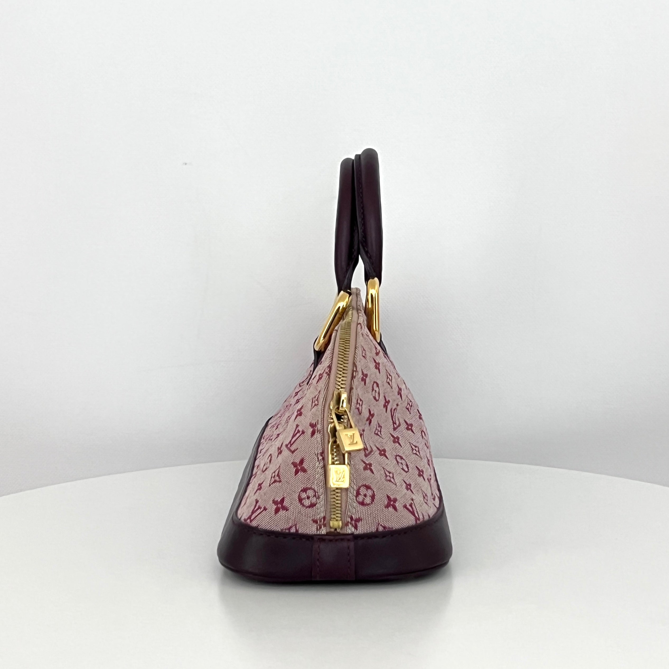 Sac à main LOUIS VUITTON Alma Long toile et cuir rose