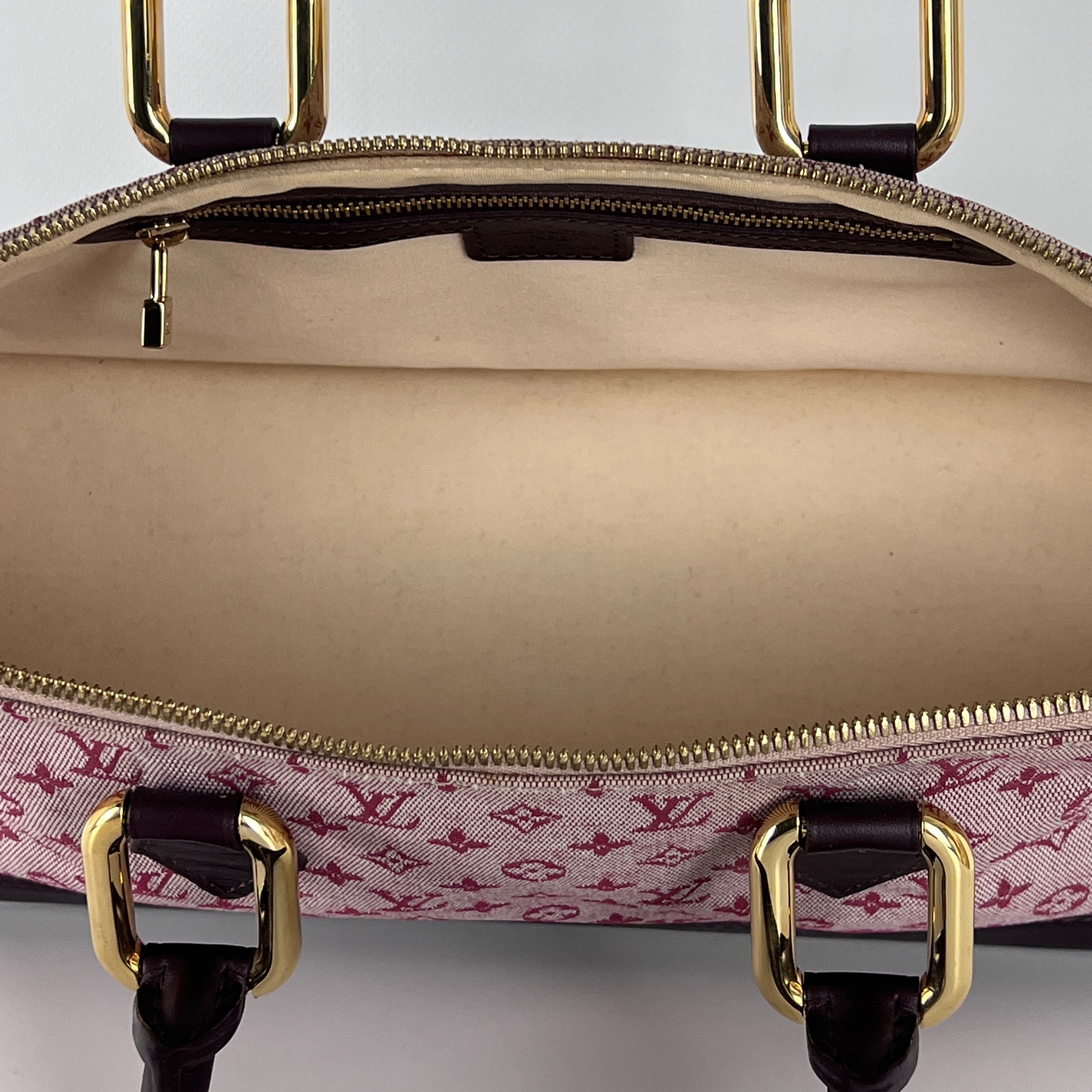 Sac à main LOUIS VUITTON Alma Long toile et cuir rose