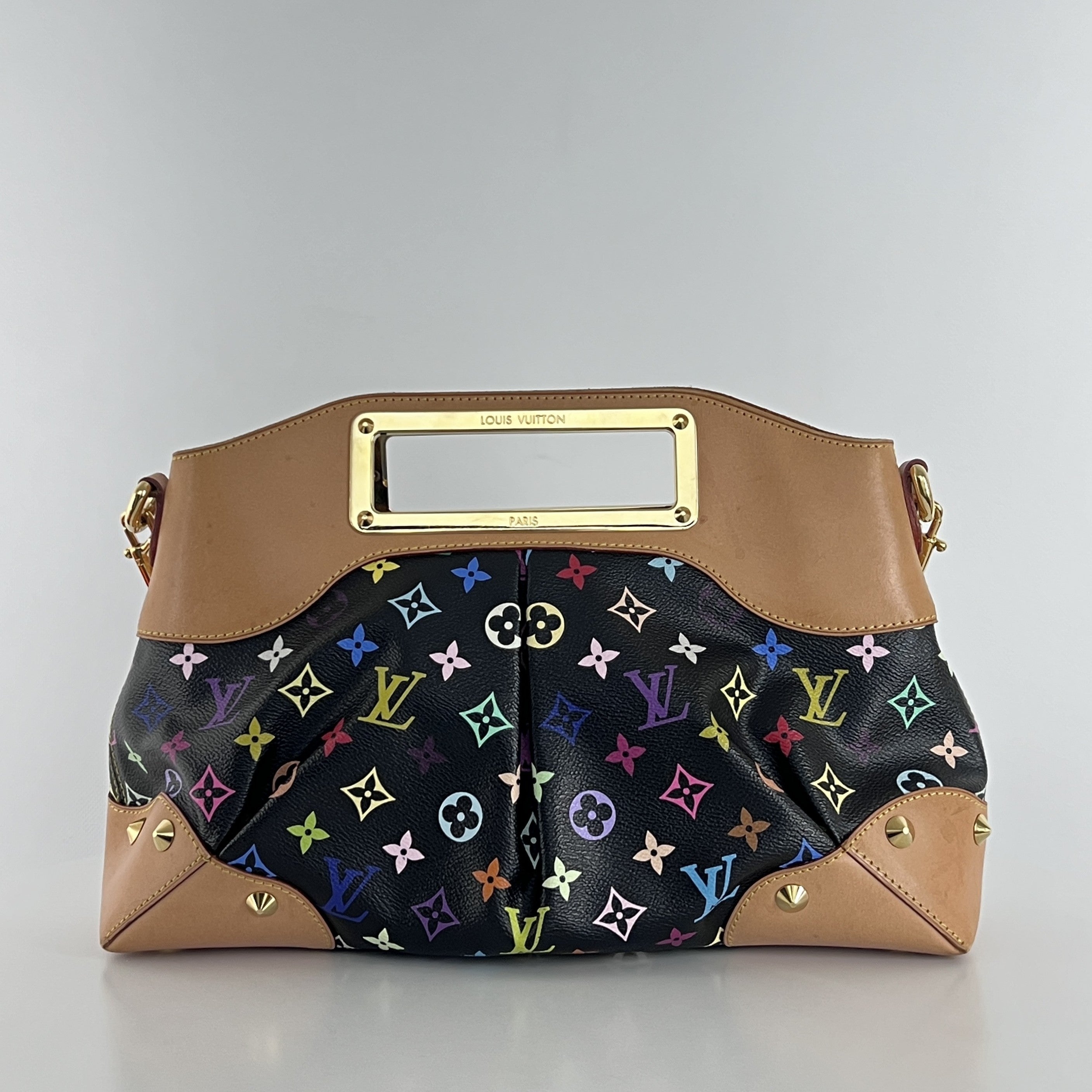 Sac à main LOUIS VUITTON Judy Murakami toile et cuir marron