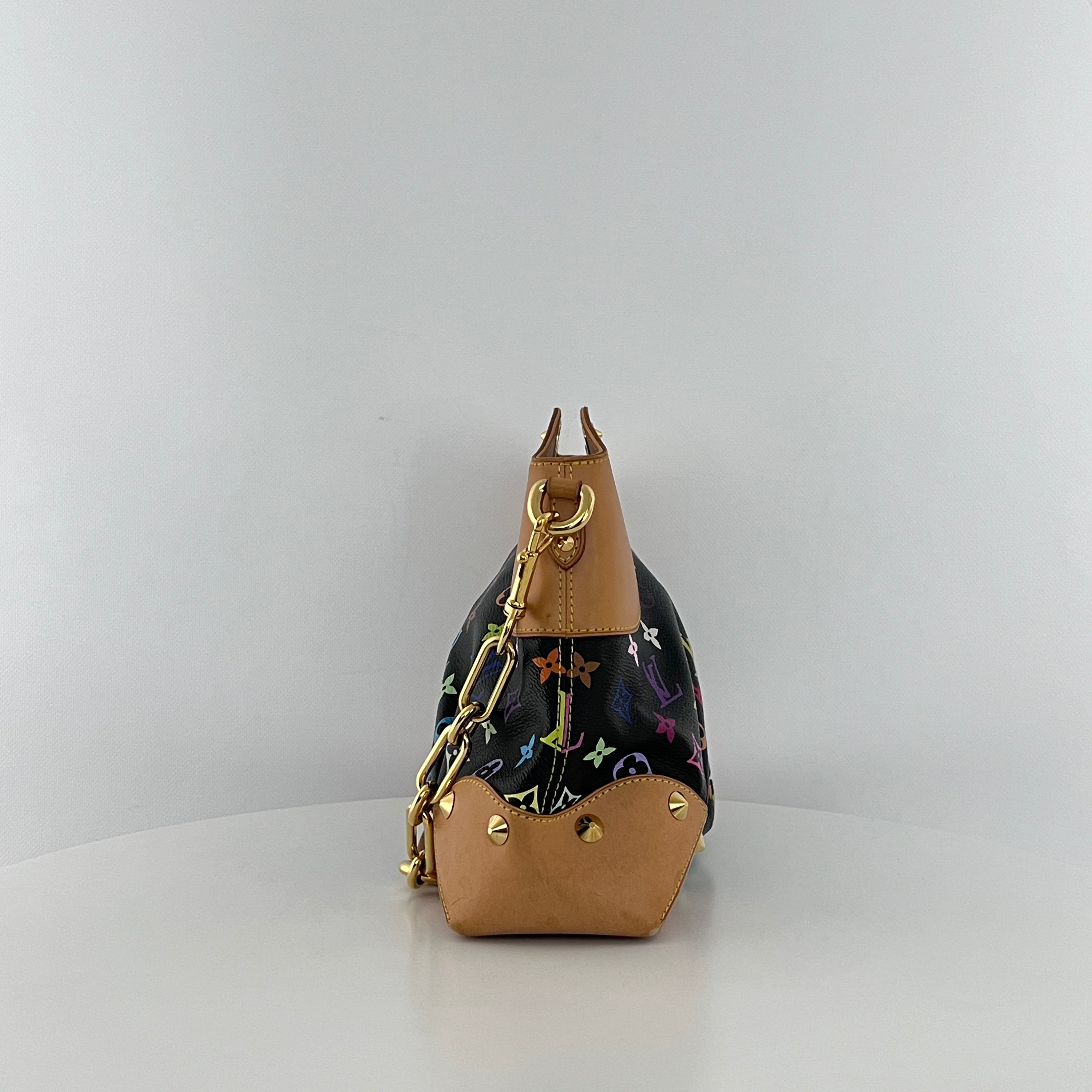 Sac à main LOUIS VUITTON Judy Murakami toile et cuir marron