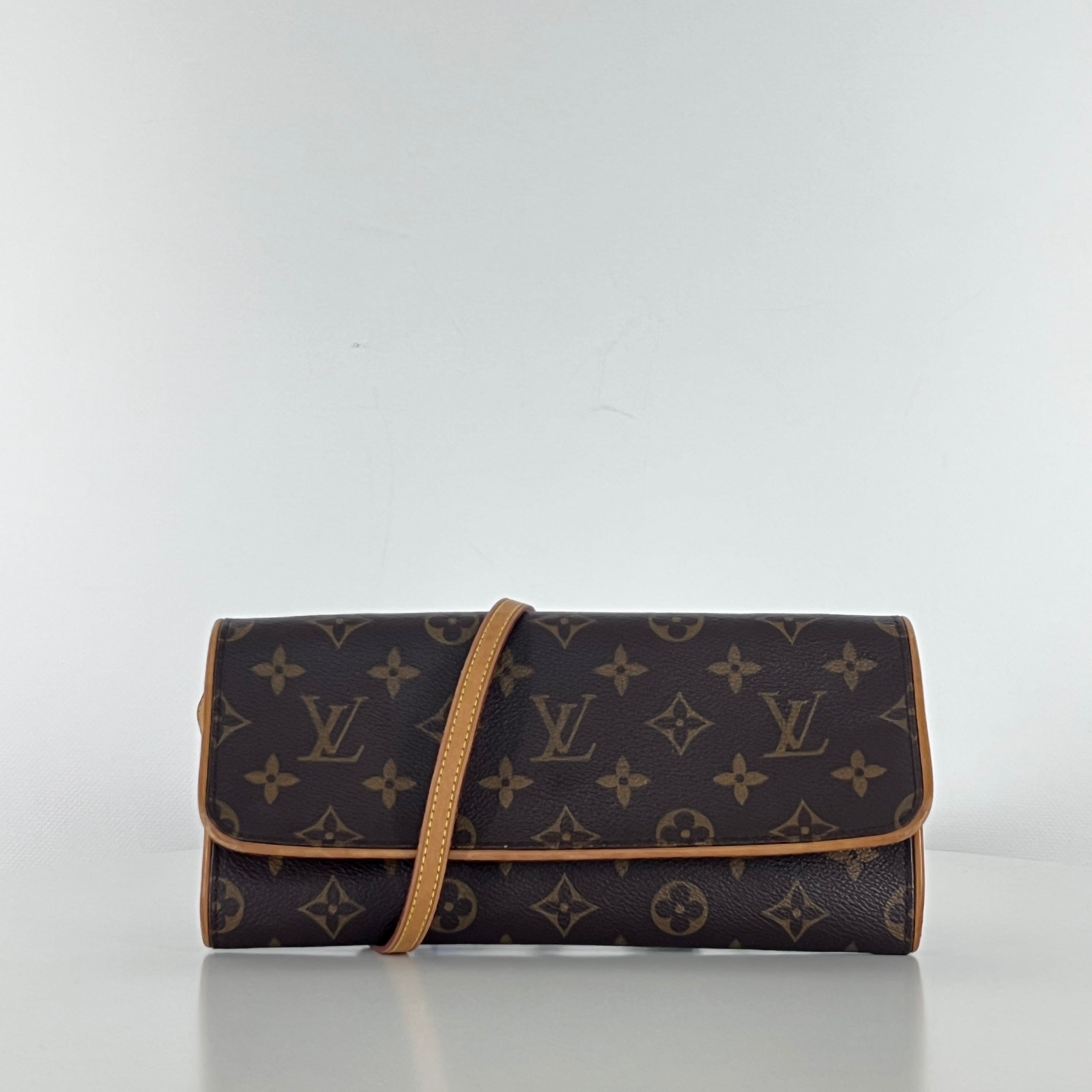 Sac à main LOUIS VUITTON Twin PM toile et cuir marron
