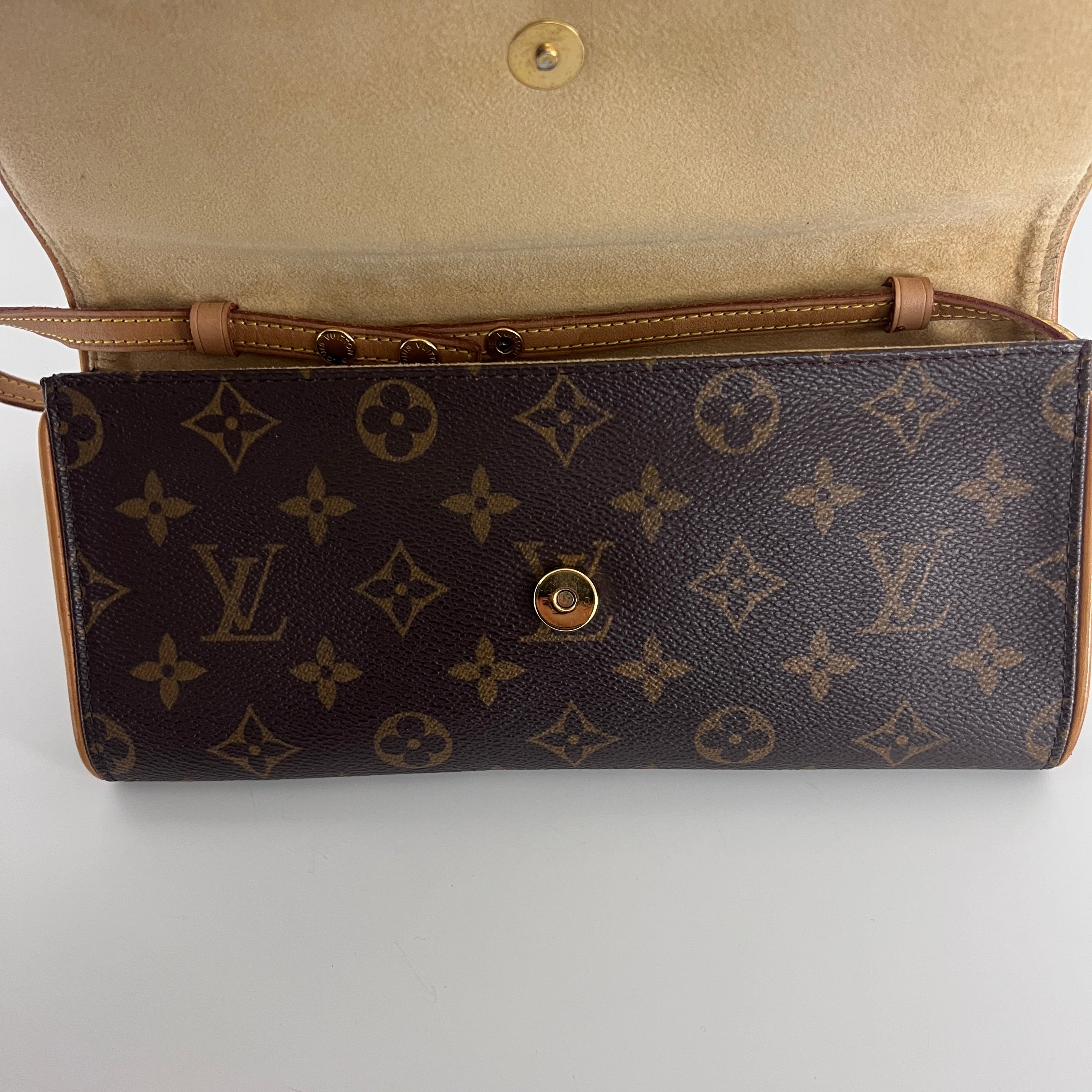 Sac à main LOUIS VUITTON Twin PM toile et cuir marron