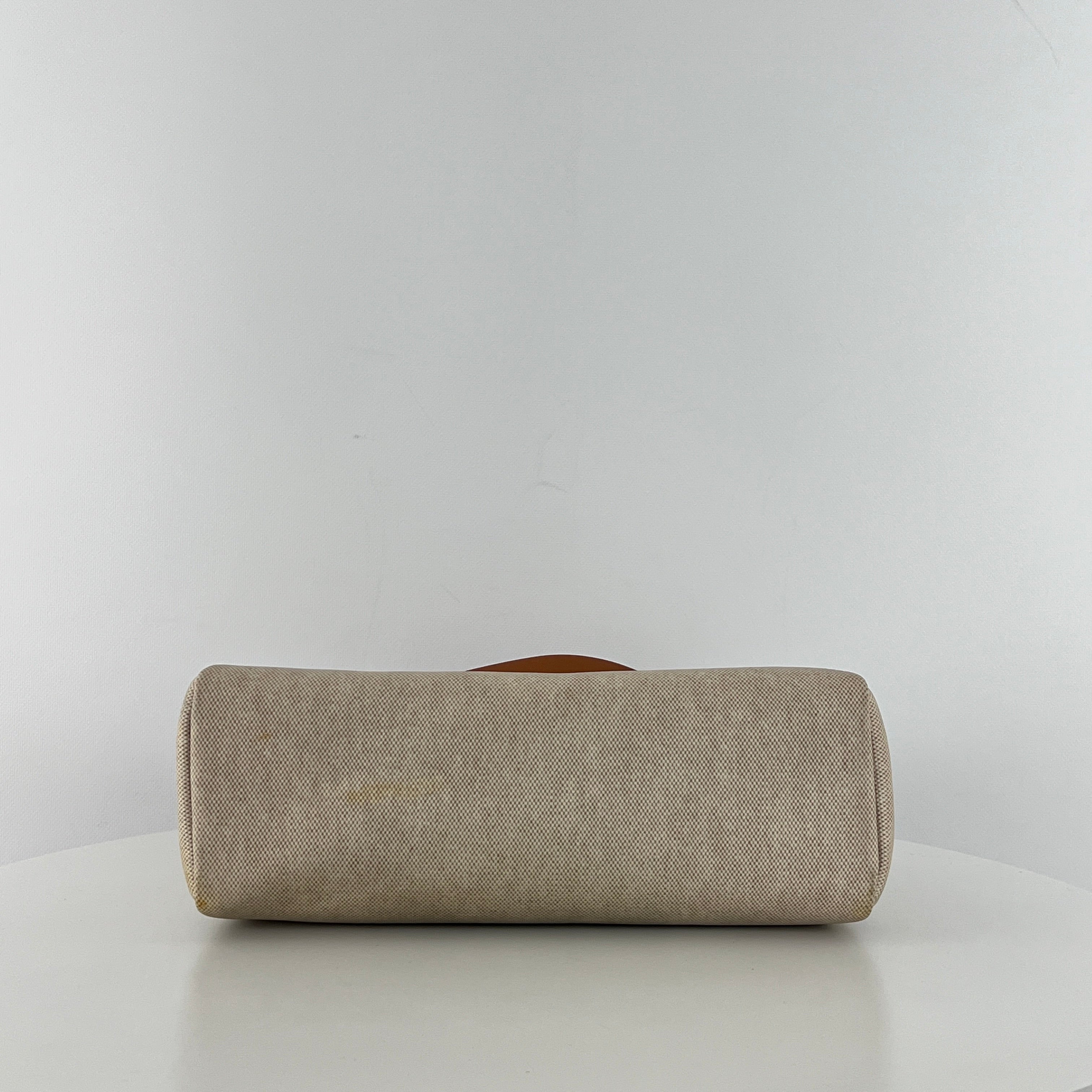 Sac à main HERMÈS Herbag 31 toile et cuir marron