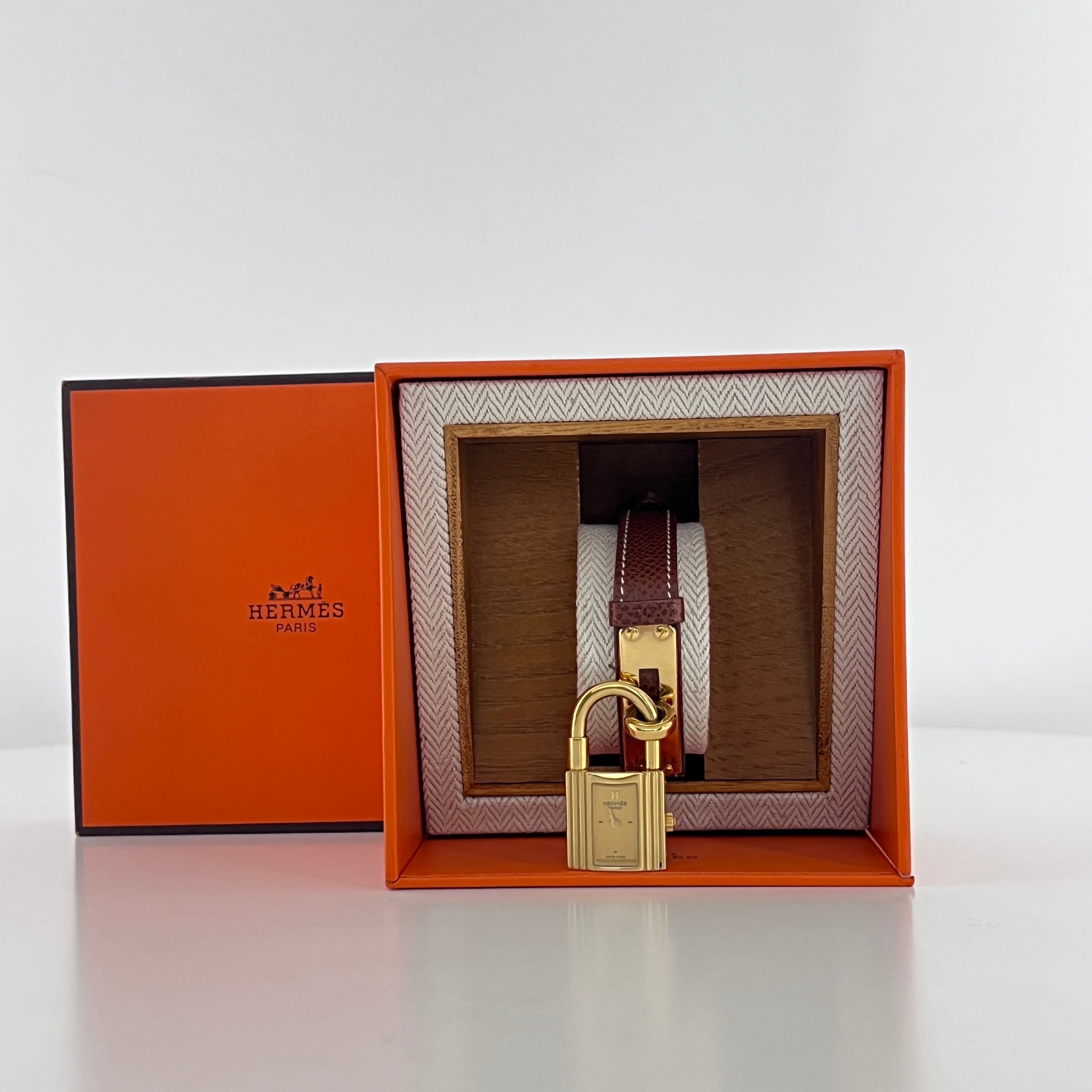 Montre HERMÈS Kelly plaqué or dorée