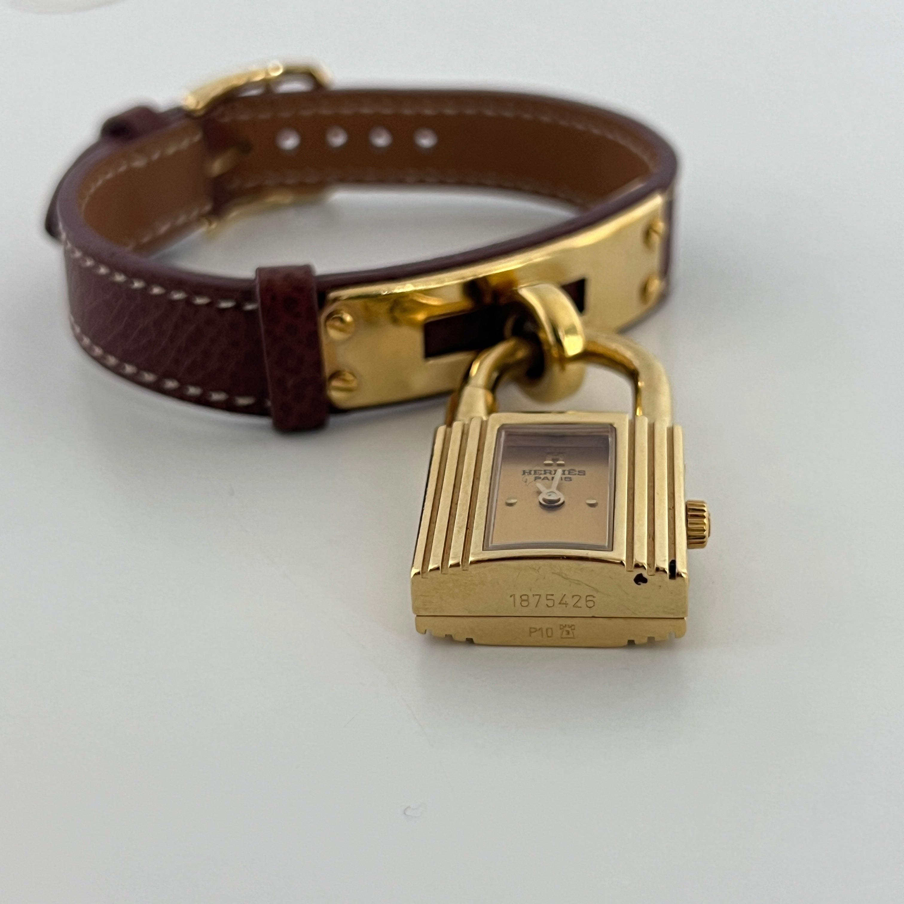 Montre HERMÈS Kelly plaqué or dorée