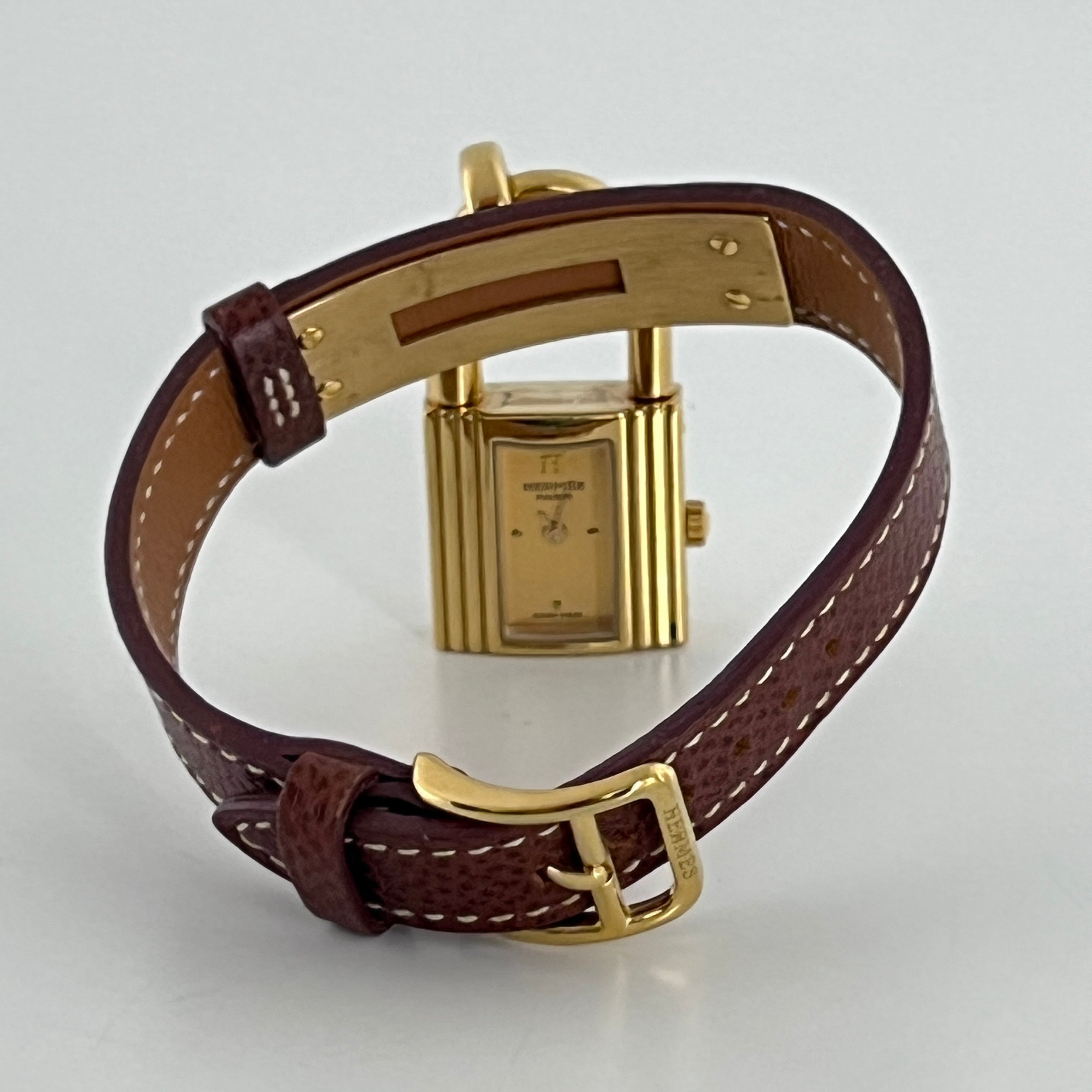 Montre HERMÈS Kelly plaqué or dorée