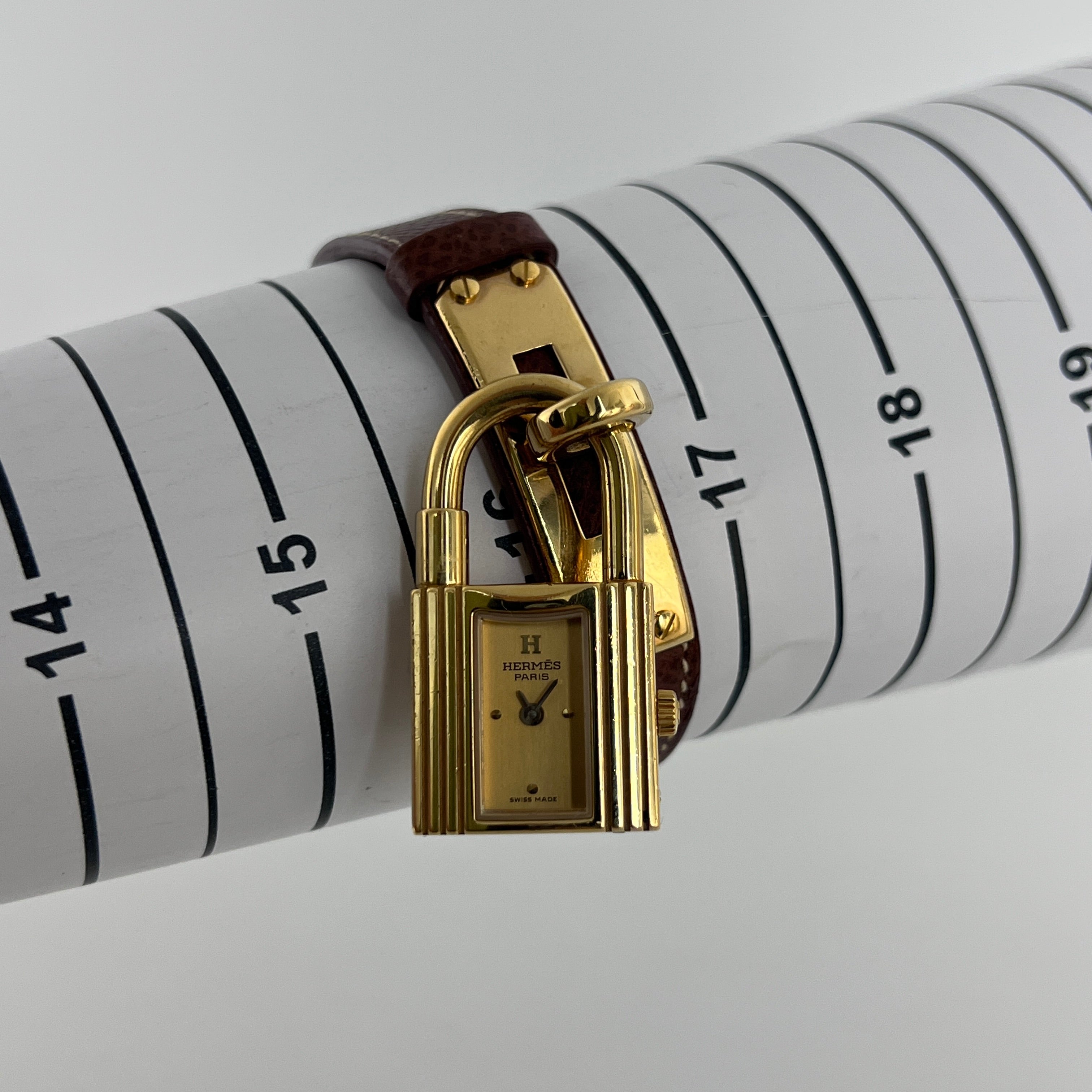 Montre HERMÈS Kelly plaqué or dorée