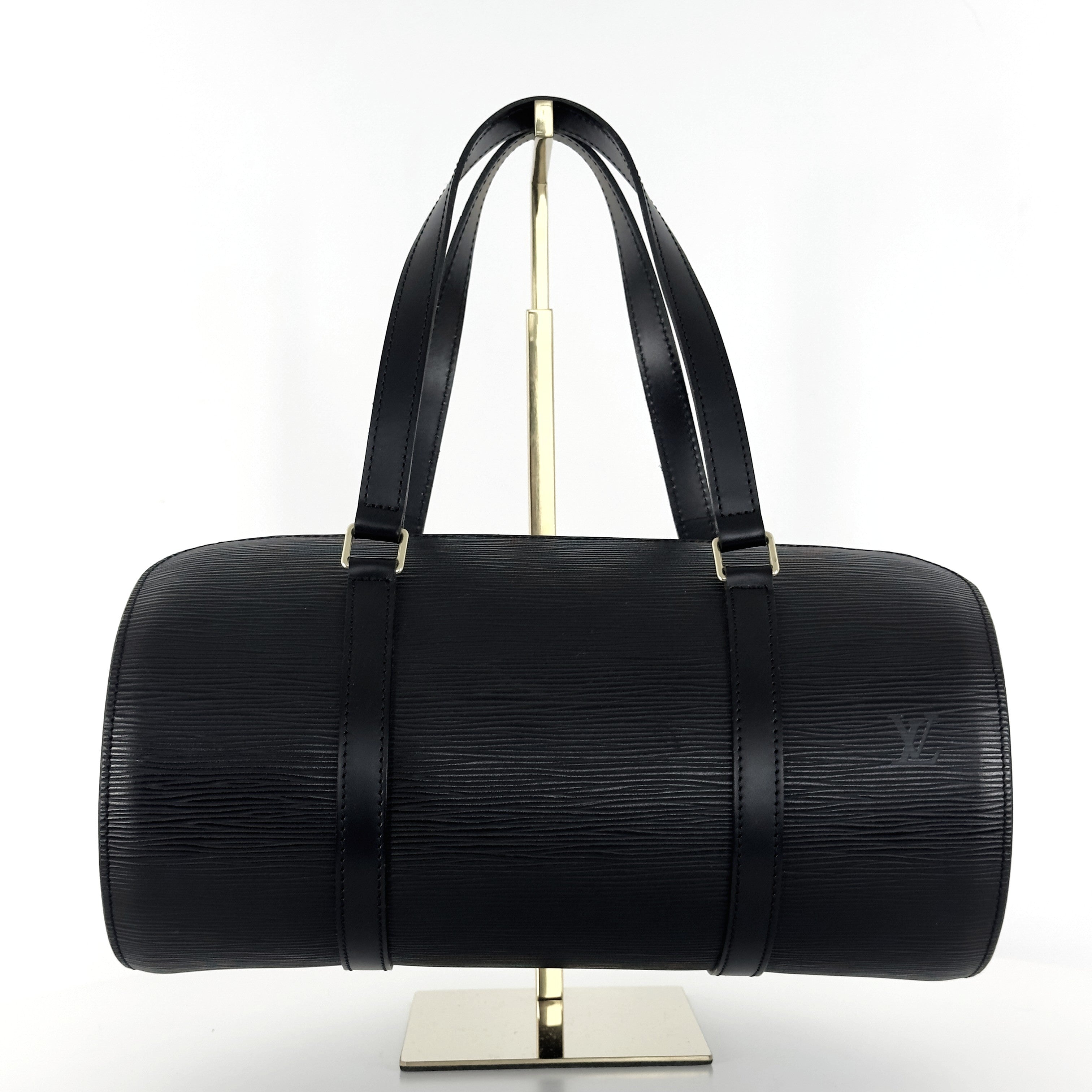 Sac à main LOUIS VUITTON Soufflot cuir épi noir