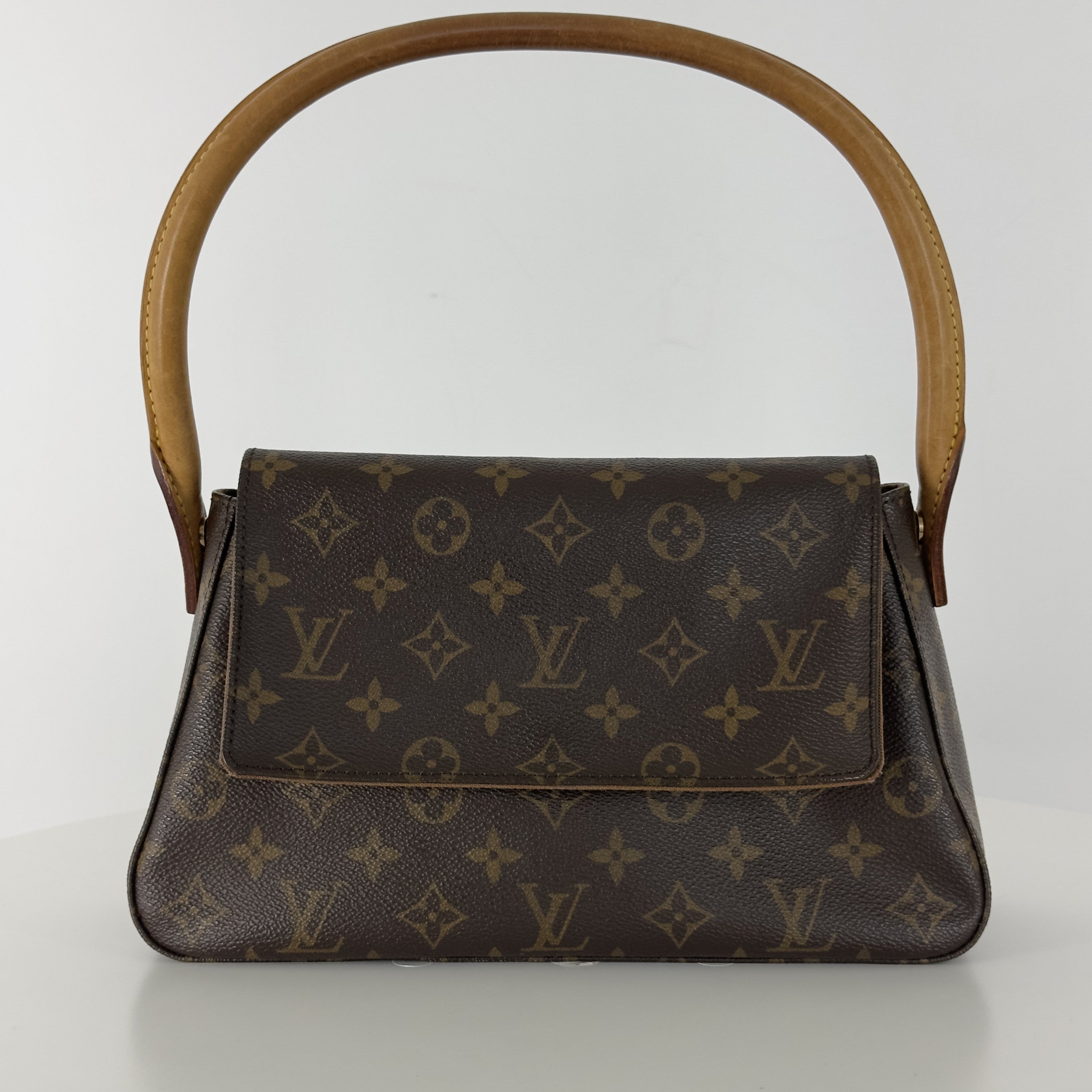Sac à main LOUIS VUITTON Looping PM toile et cuir marron