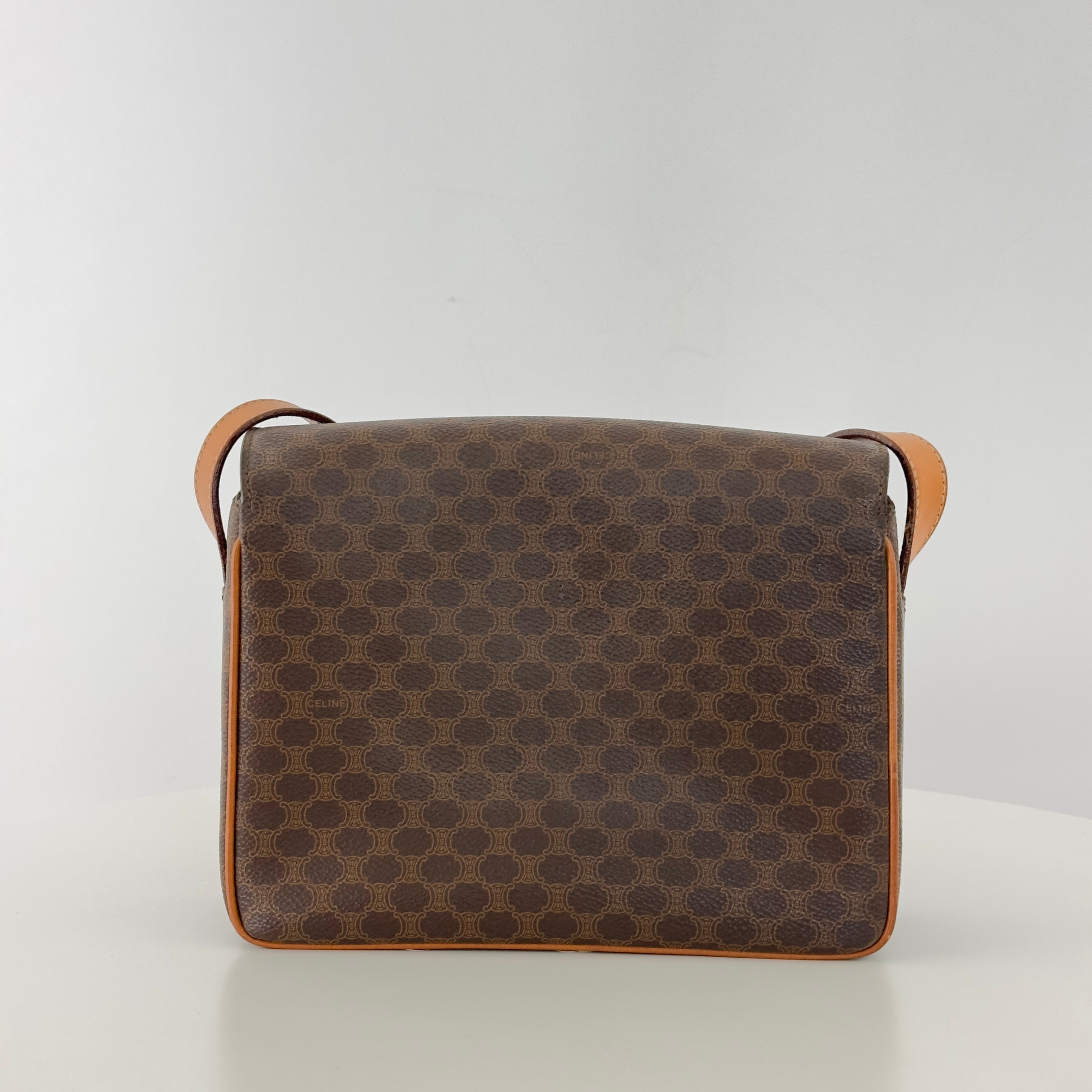 Sac à main CELINE Camera toile et cuir marron