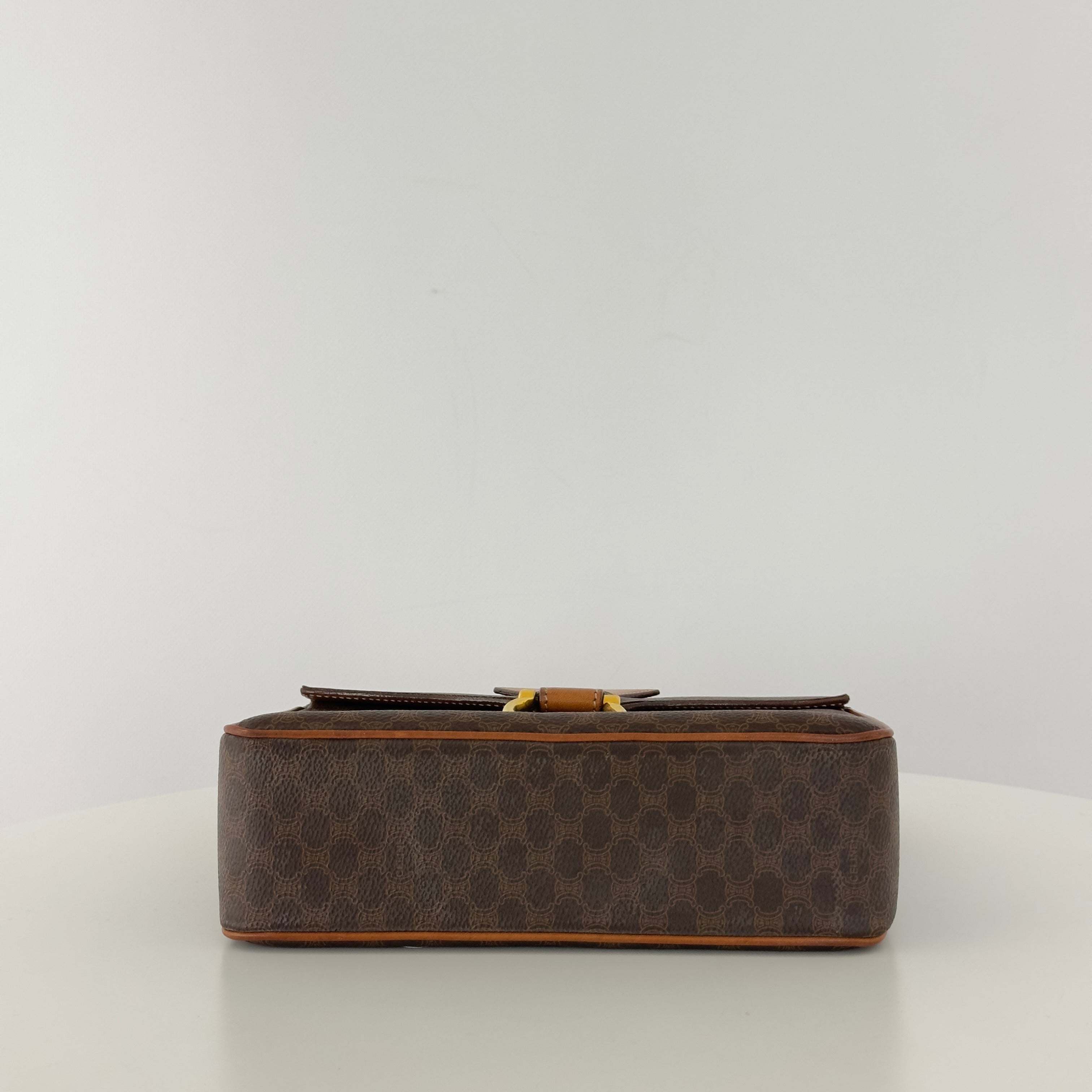 Sac à main CELINE Camera toile et cuir marron