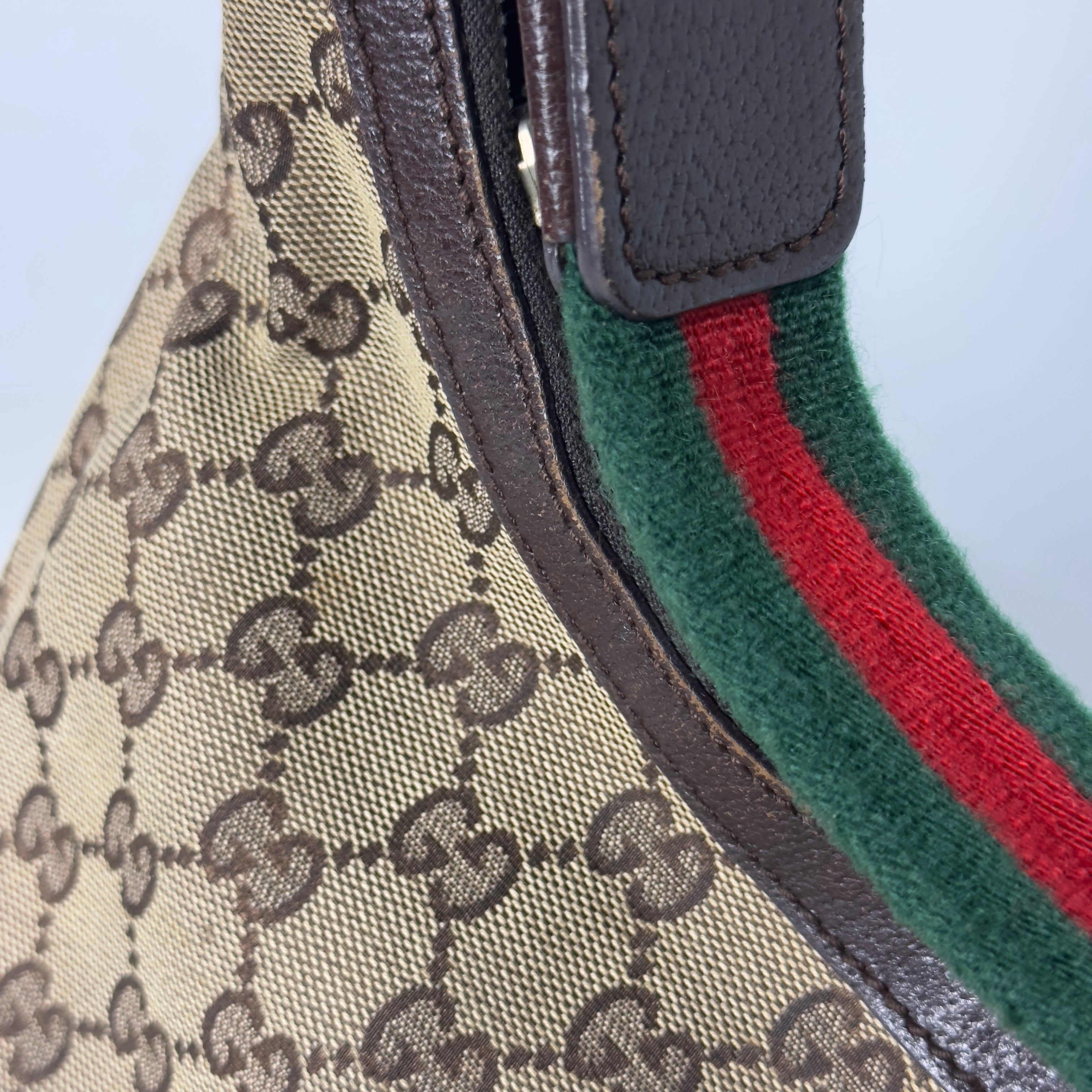 Sac à main GUCCI Hobo toile et cuir marron