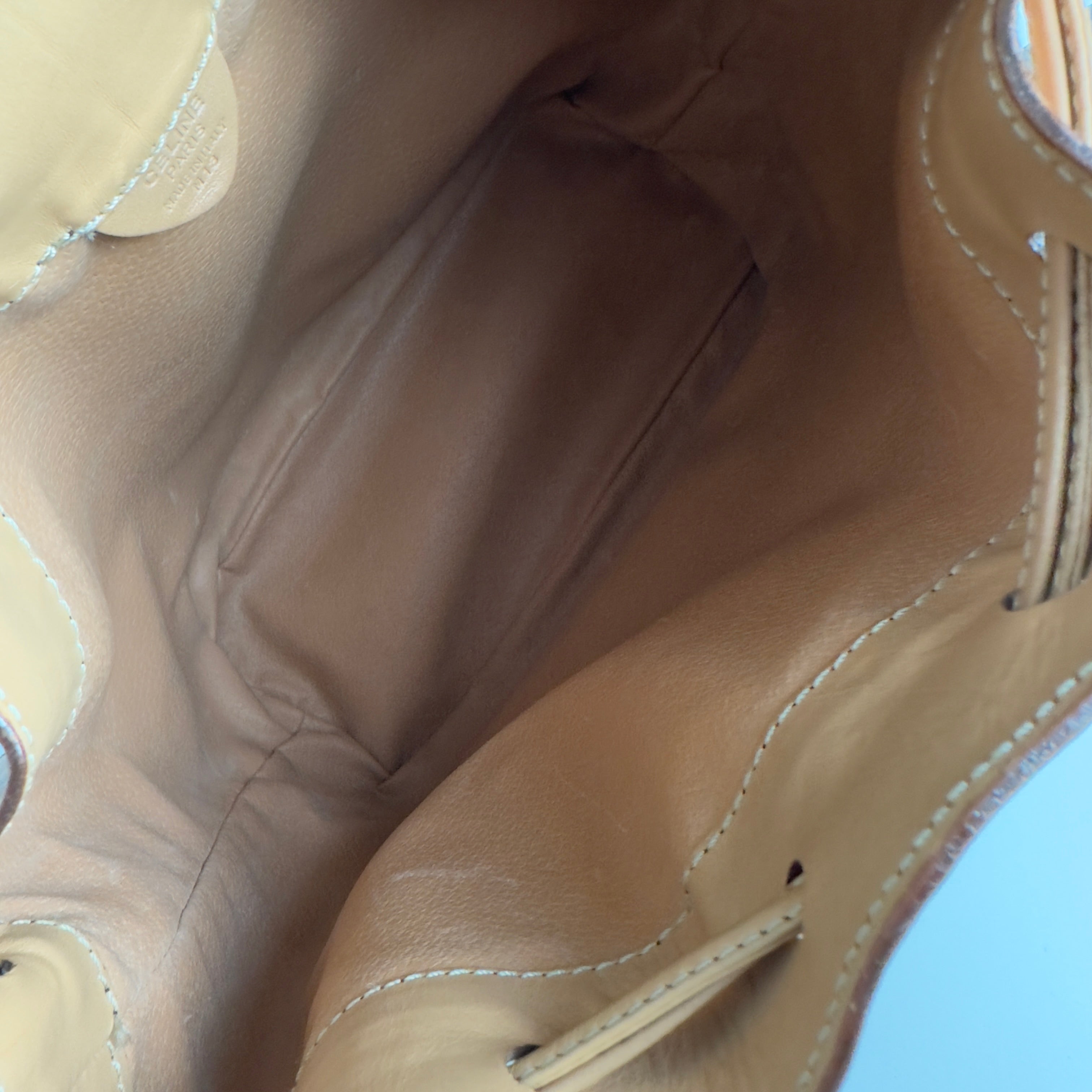 Sac à main CELINE Seau toile et cuir marron