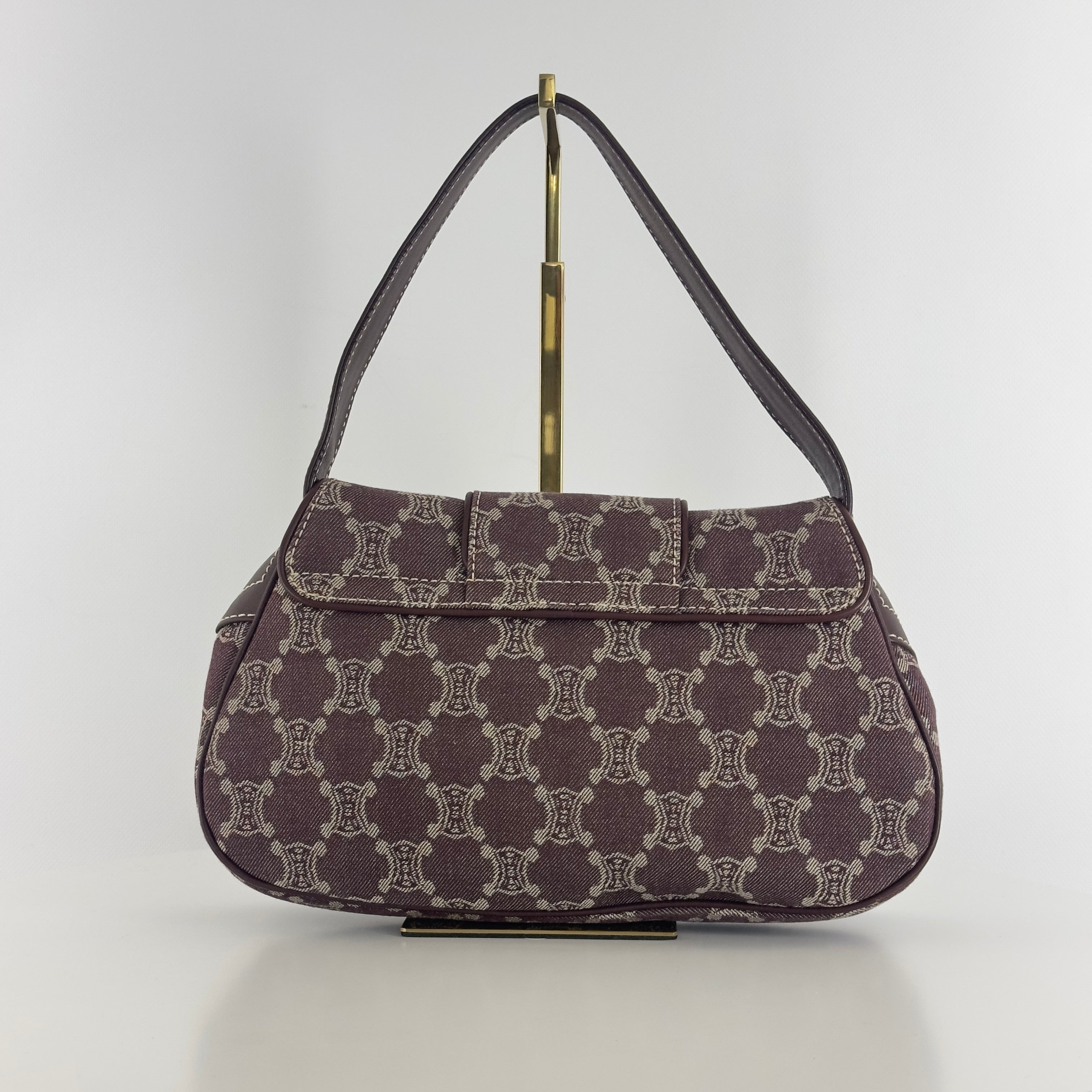 Sac à main CELINE Macadam PM denim marron