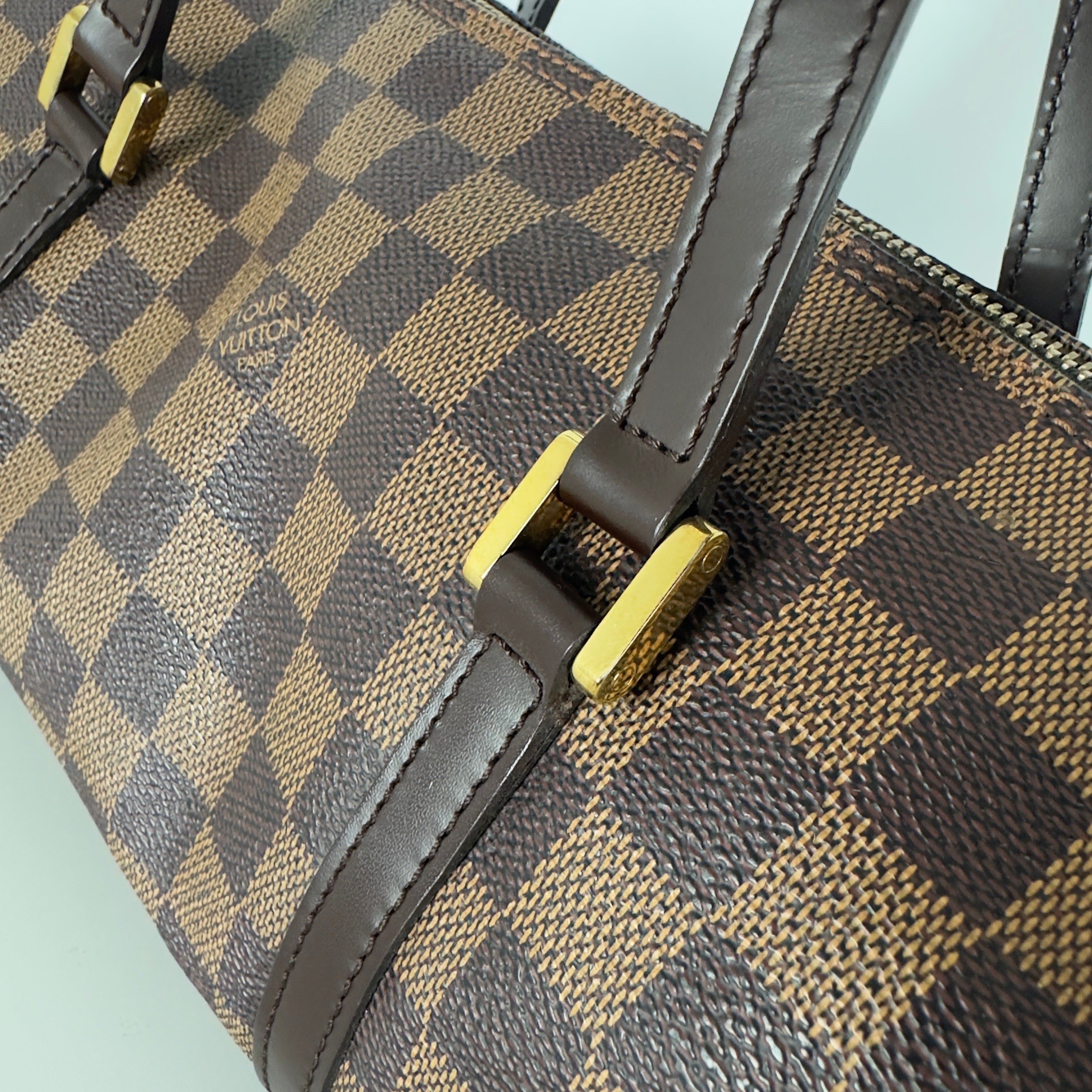 Sac à main LOUIS VUITTON Papillon toile et cuir marron