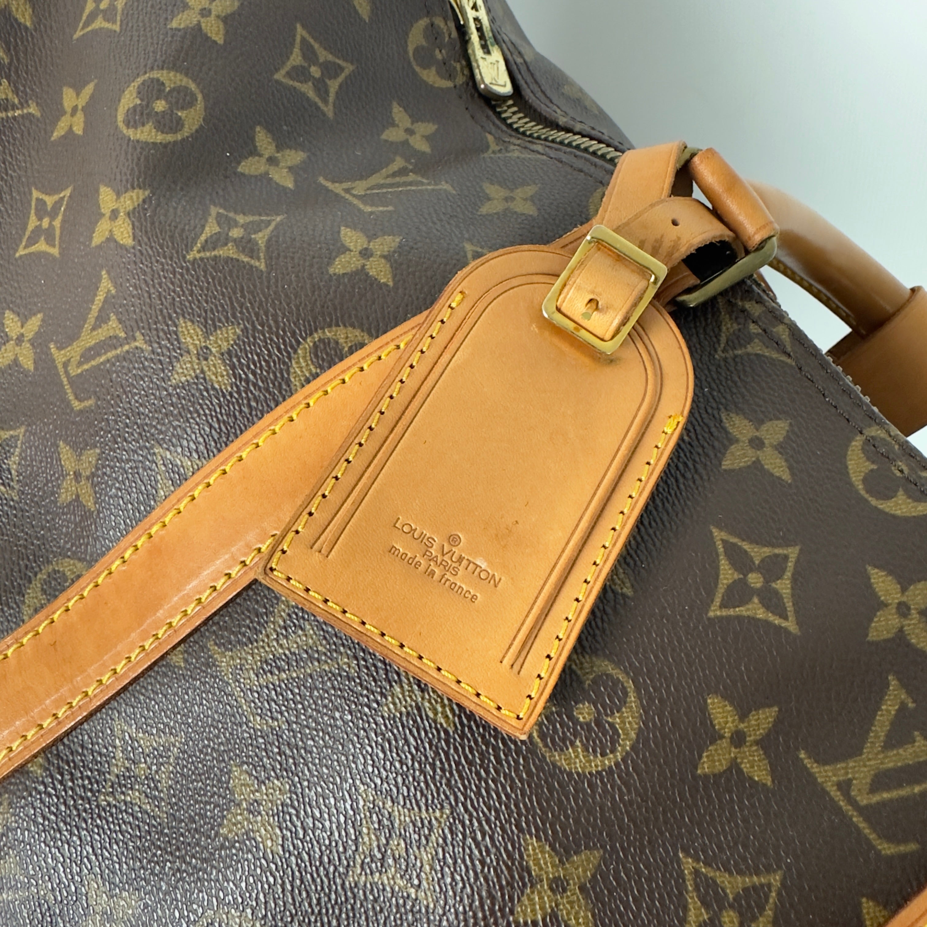 Sac à main LOUIS VUITTON Keepall 50 toile et cuir marron