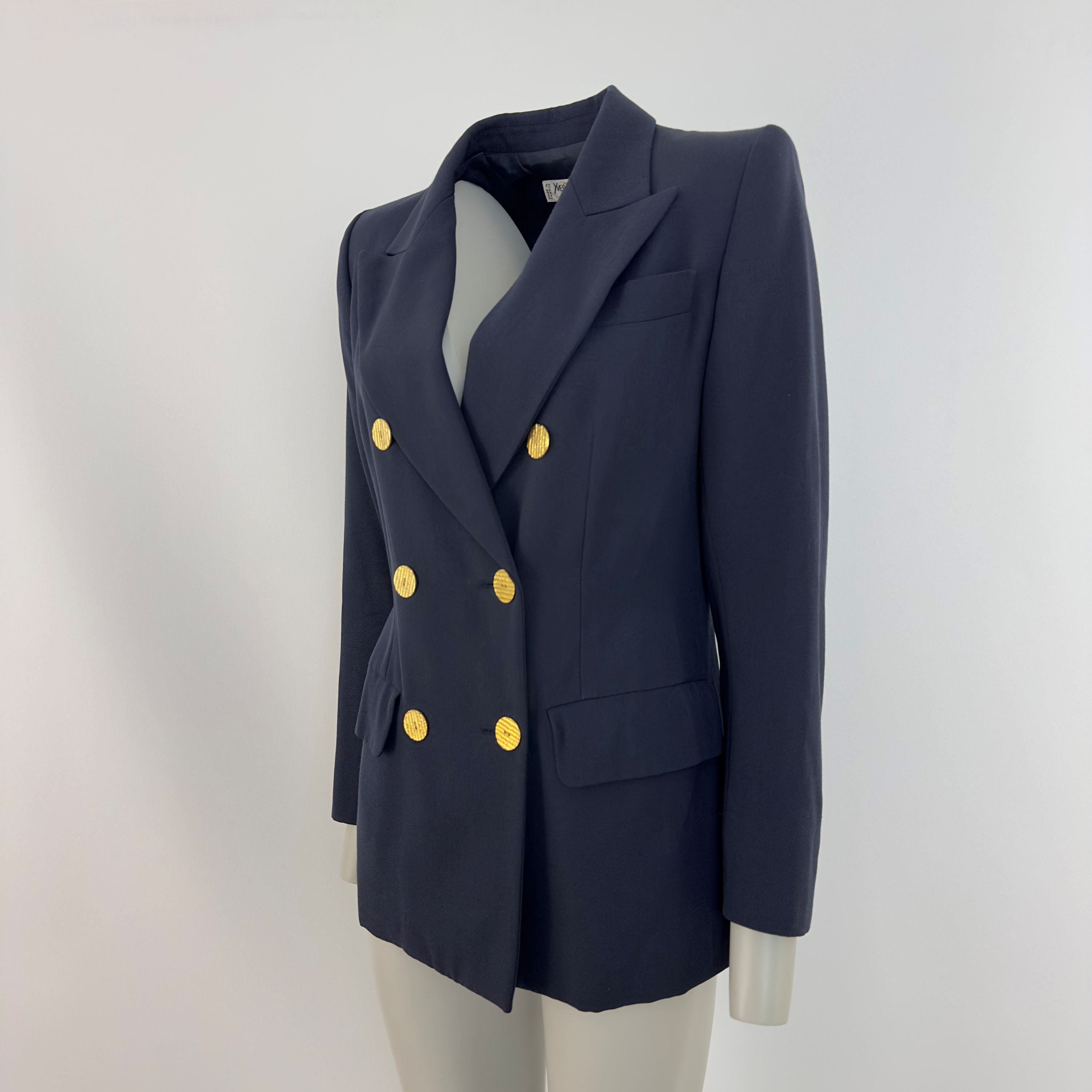 Yves Saint Laurent Rive Gauche blazer, size S, navy blue wool
