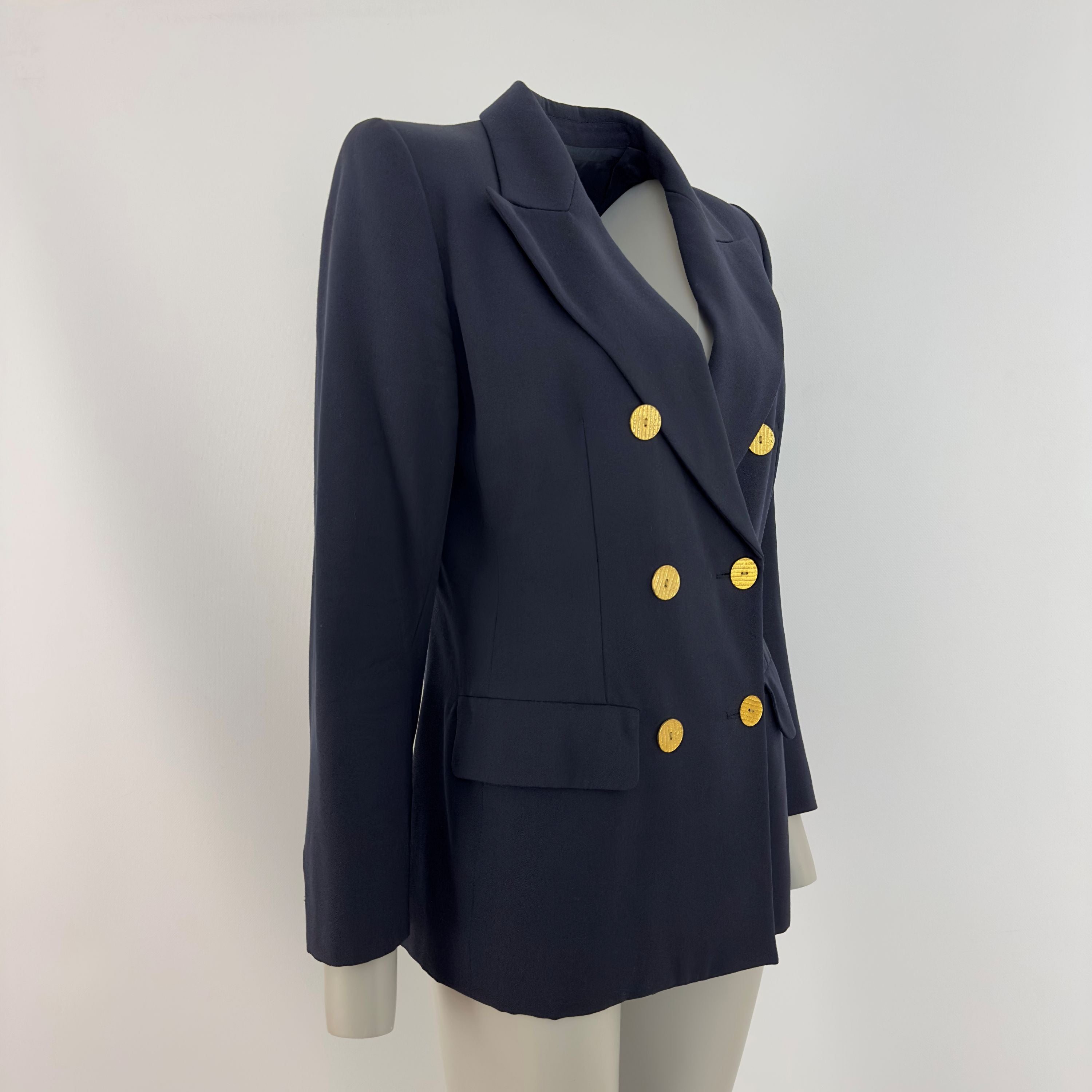 Yves Saint Laurent Rive Gauche blazer, size S, navy blue wool
