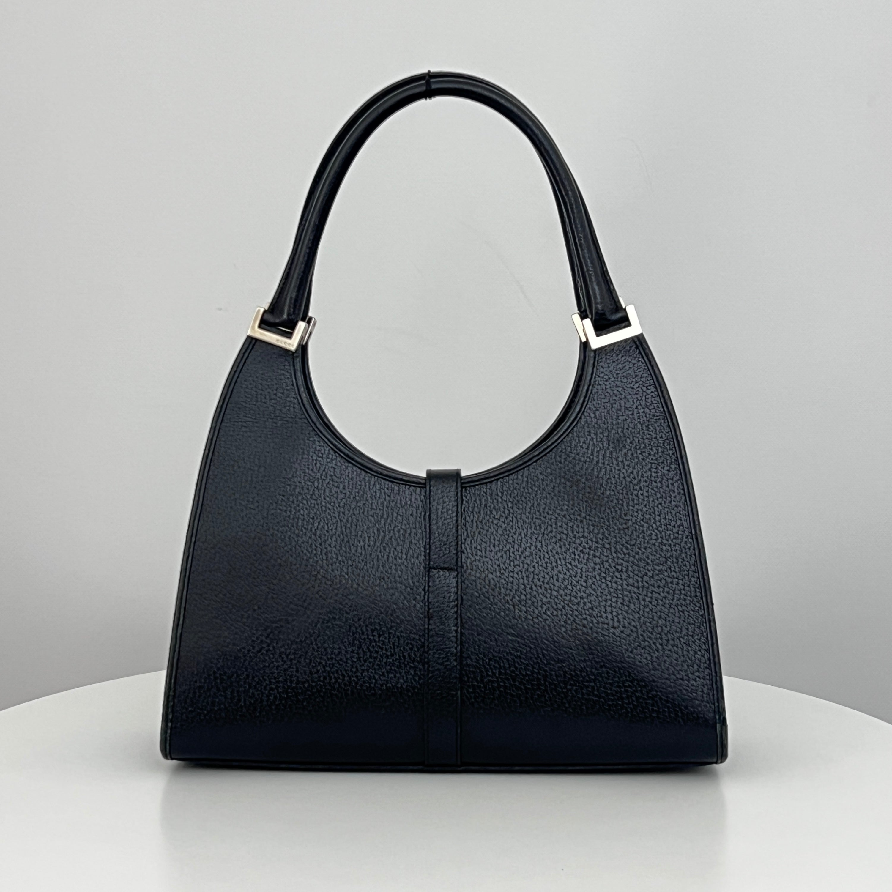 GUCCI Jackie black grained leather bag