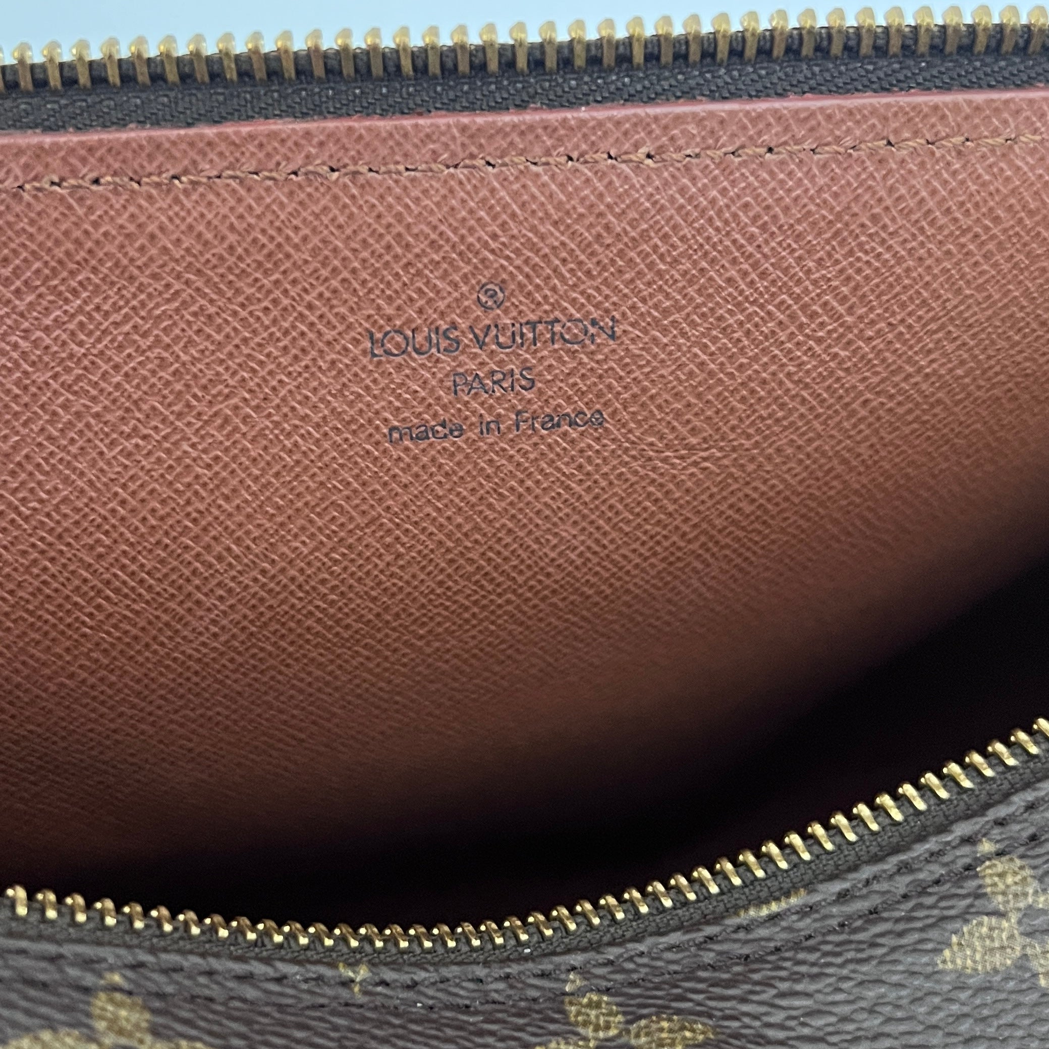LOUIS VUITTON Papillon bag in canvas and brown leather