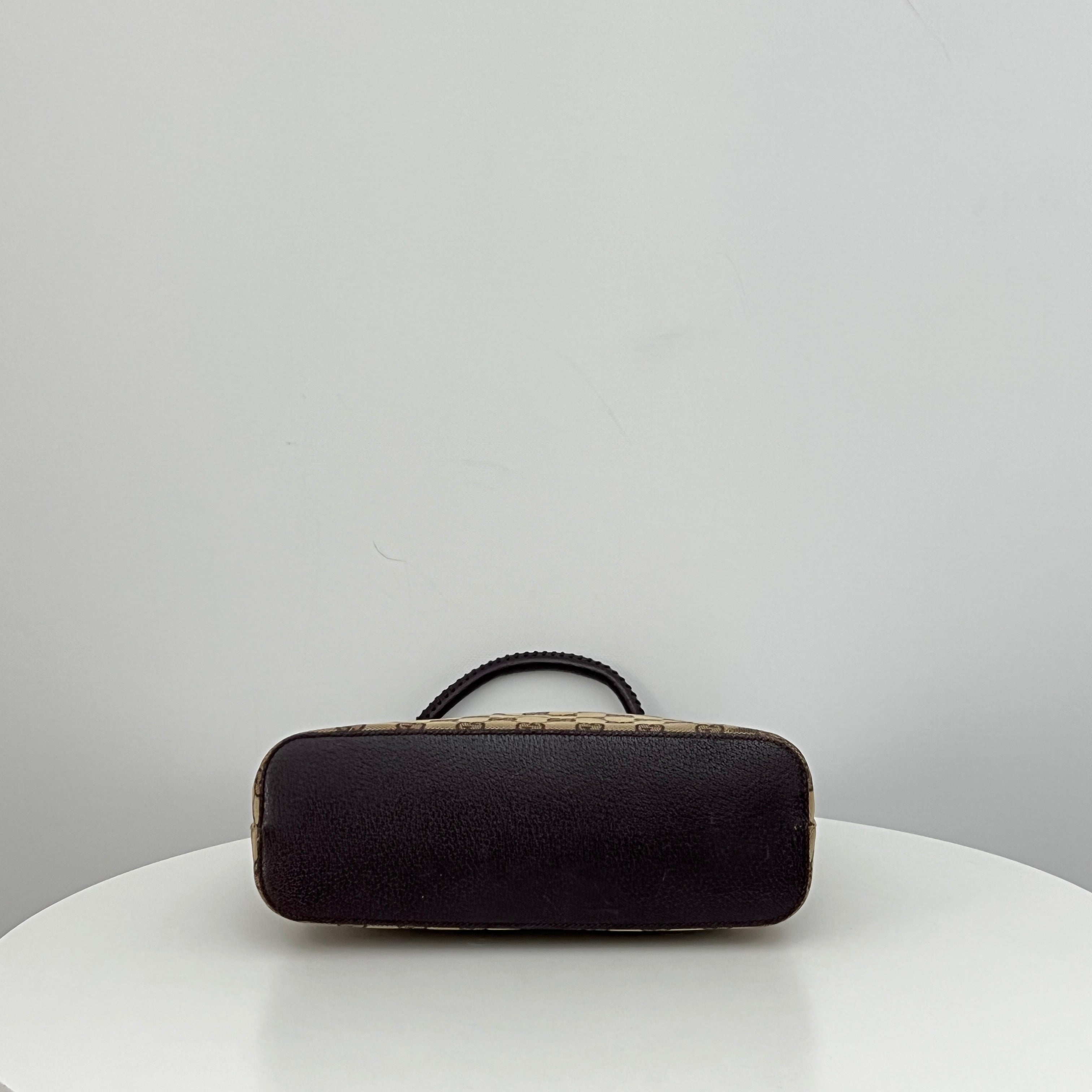 GUCCI Hobo Bag GG Canvas and Brown Leather