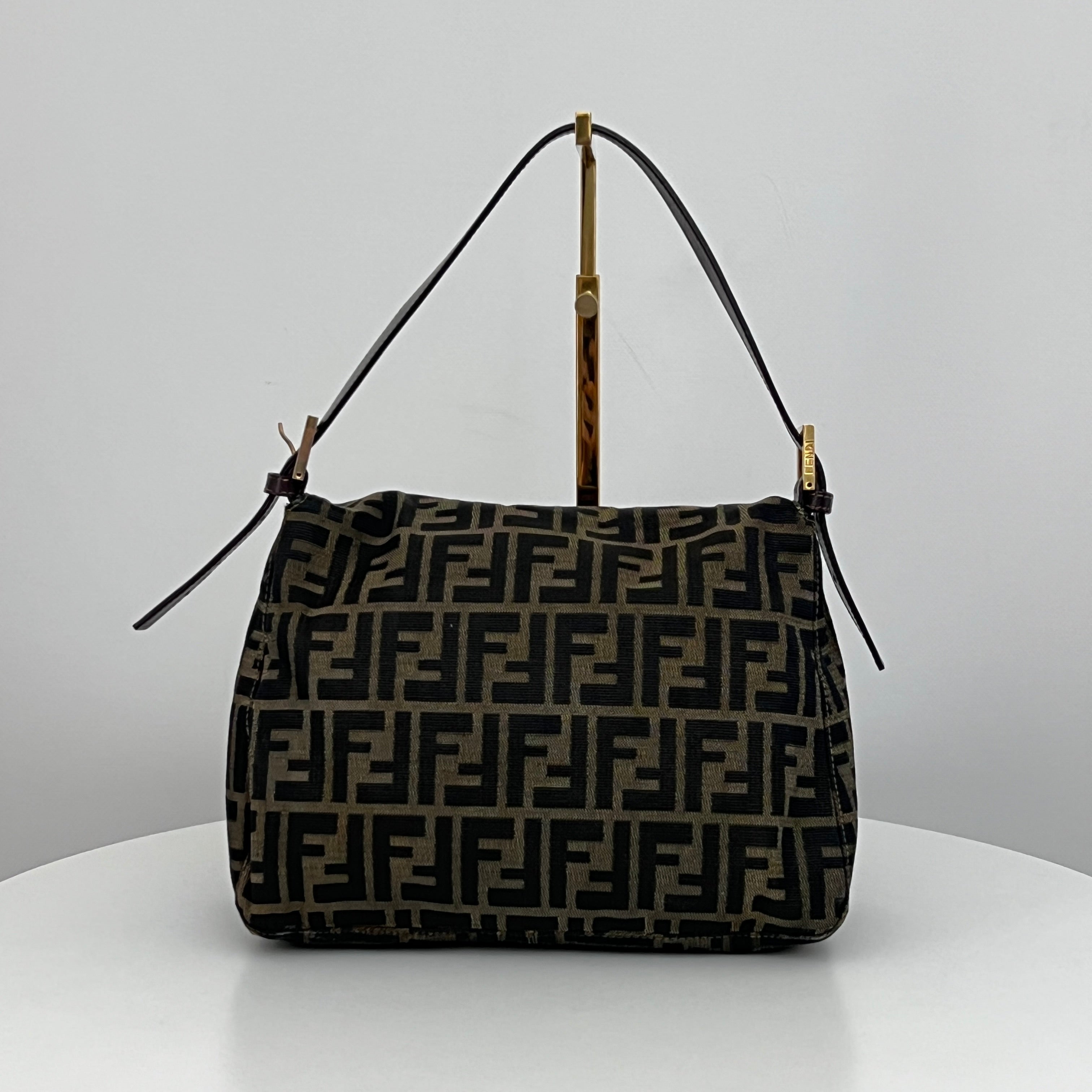 FENDI Mamma Bag in brown canvas and leather