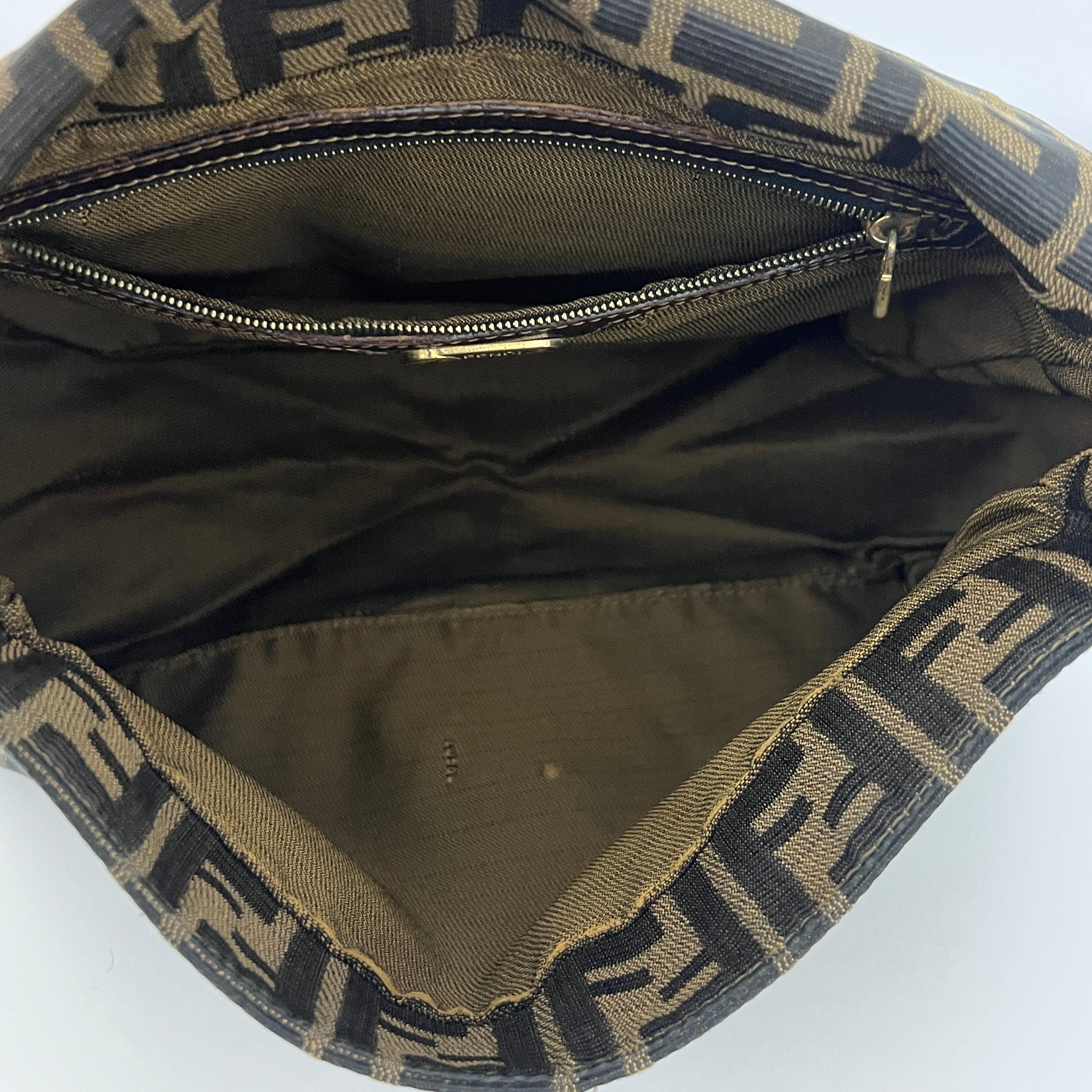 FENDI Mamma Bag in brown canvas and leather