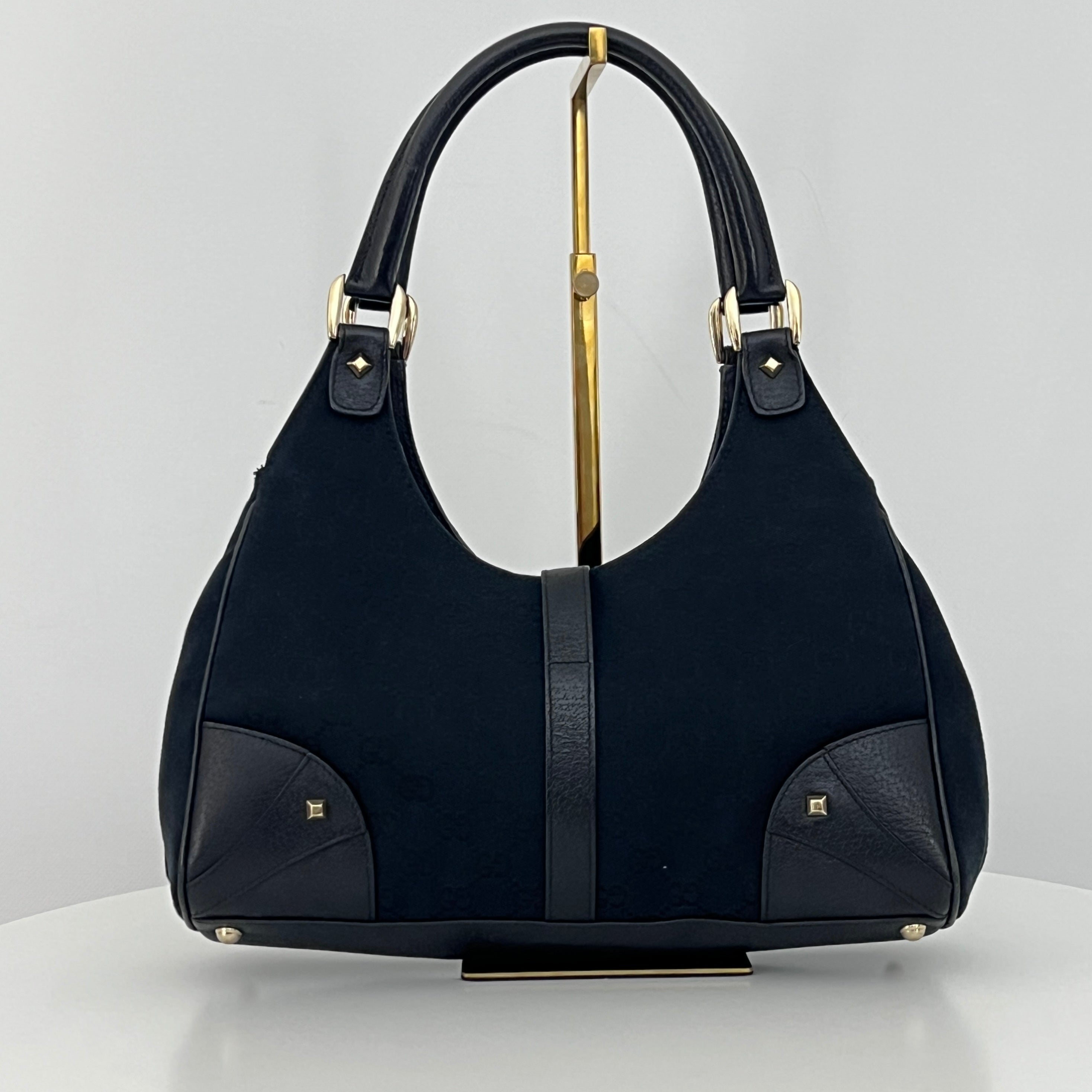 GUCCI Jackie black canvas and leather bag