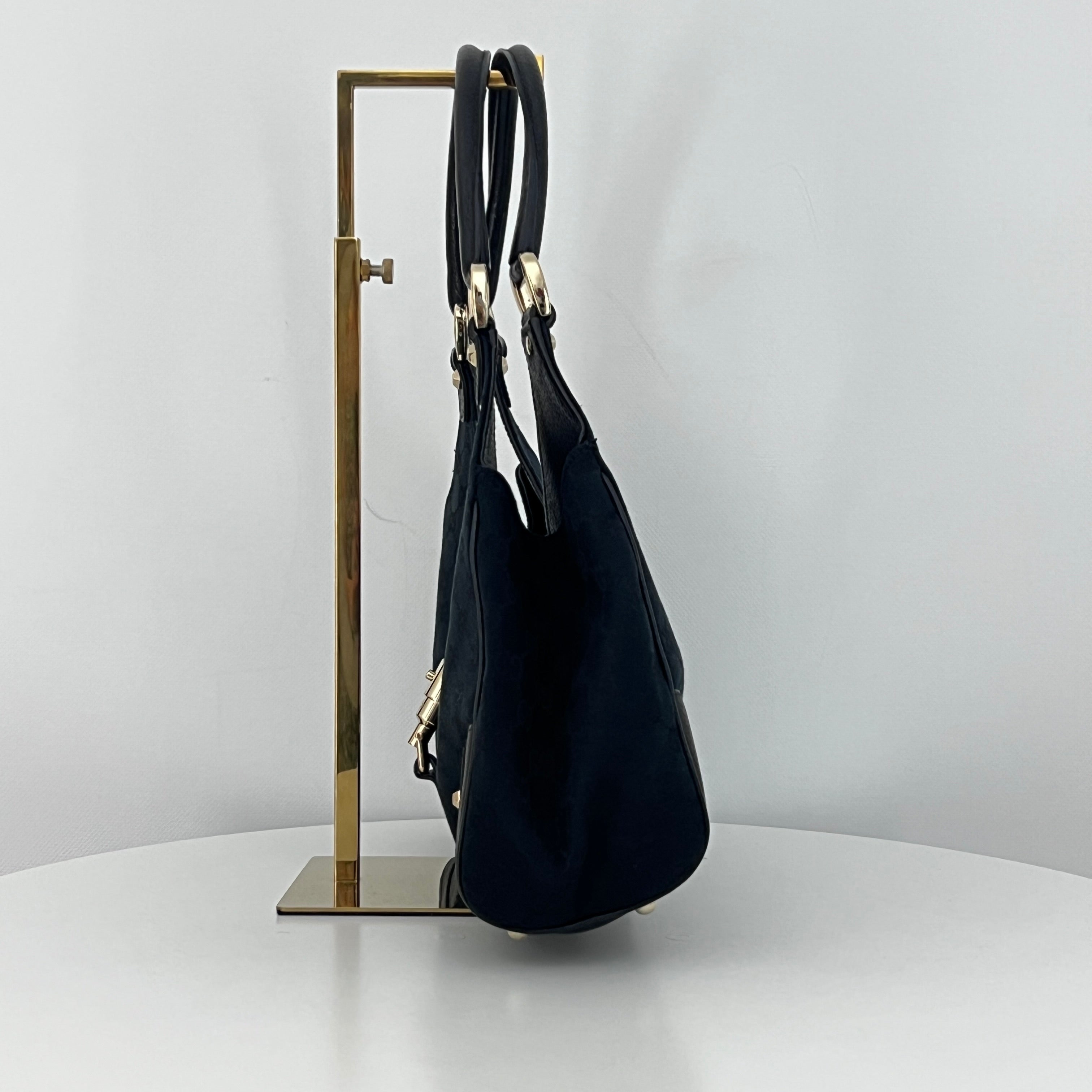 GUCCI Jackie black canvas and leather bag