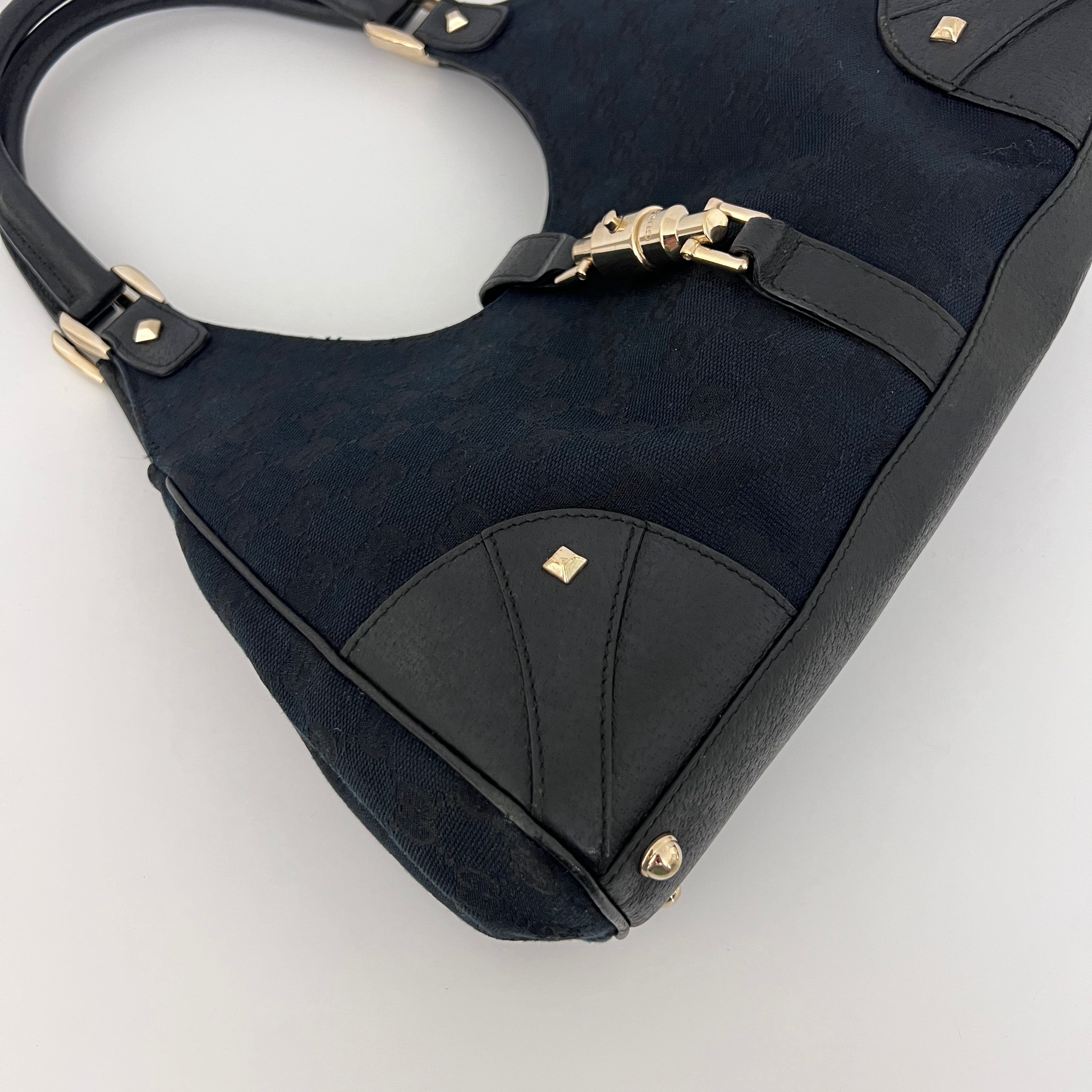 GUCCI Jackie black canvas and leather bag