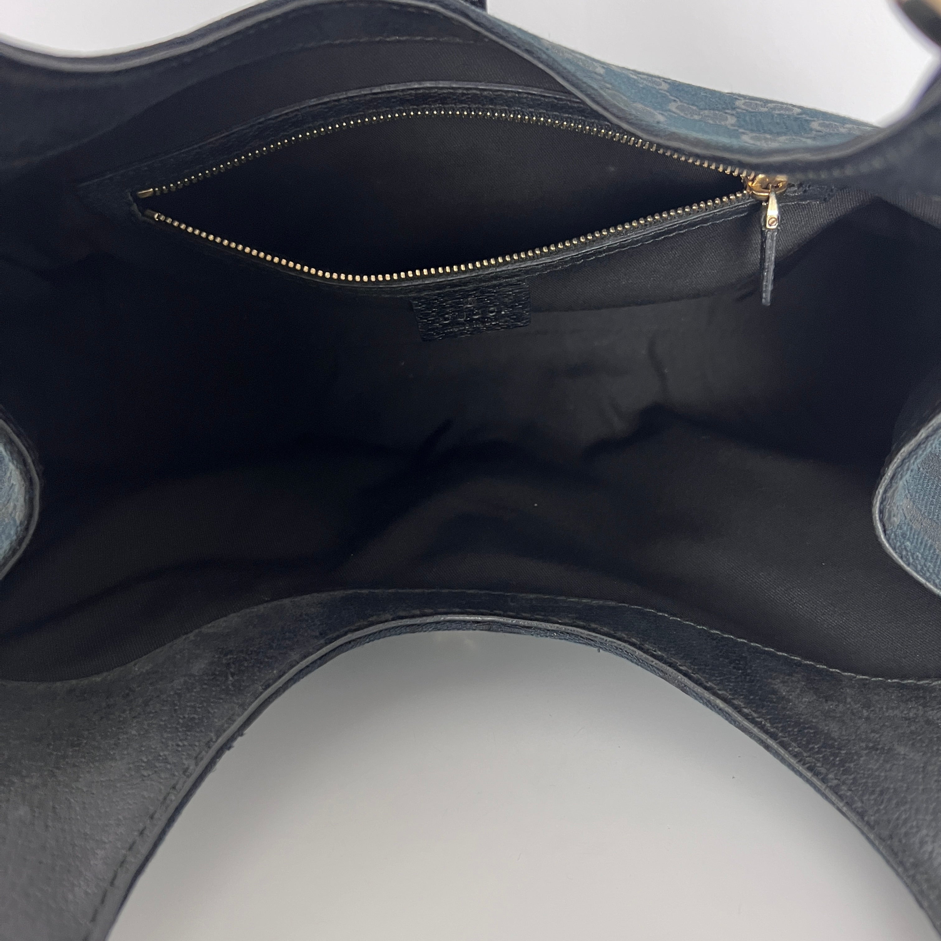 GUCCI Jackie black canvas and leather bag