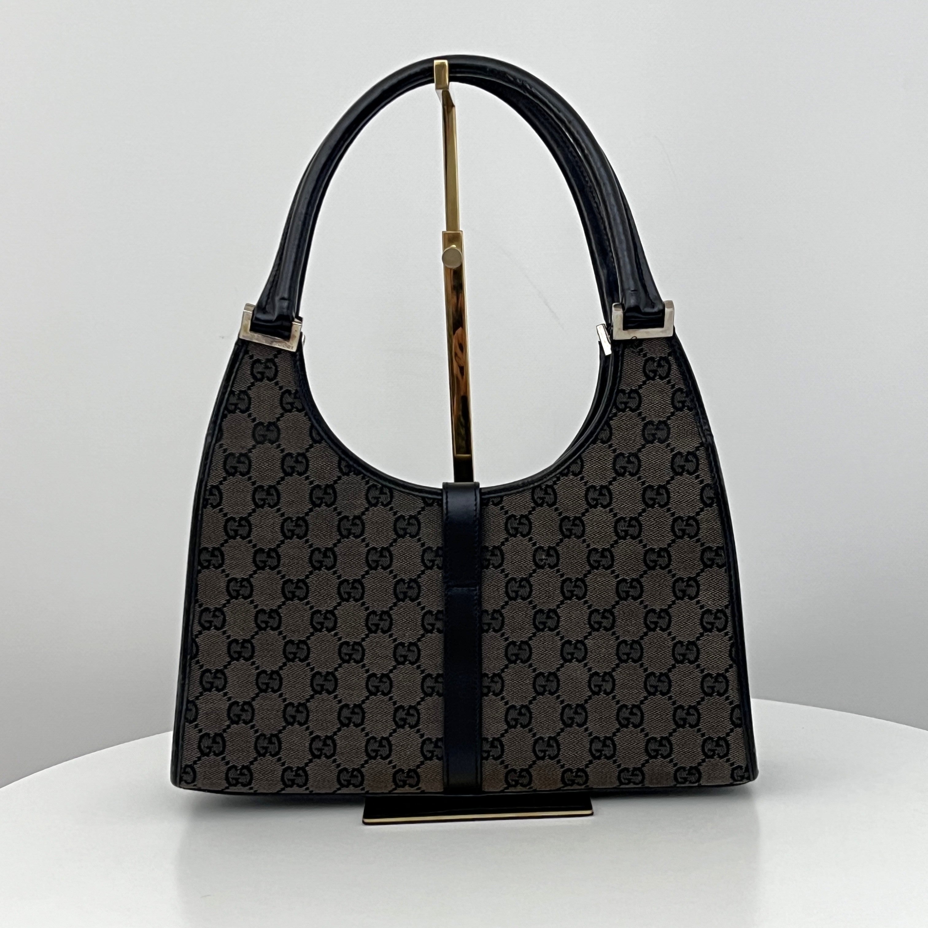 GUCCI Jackie brown canvas and leather bag