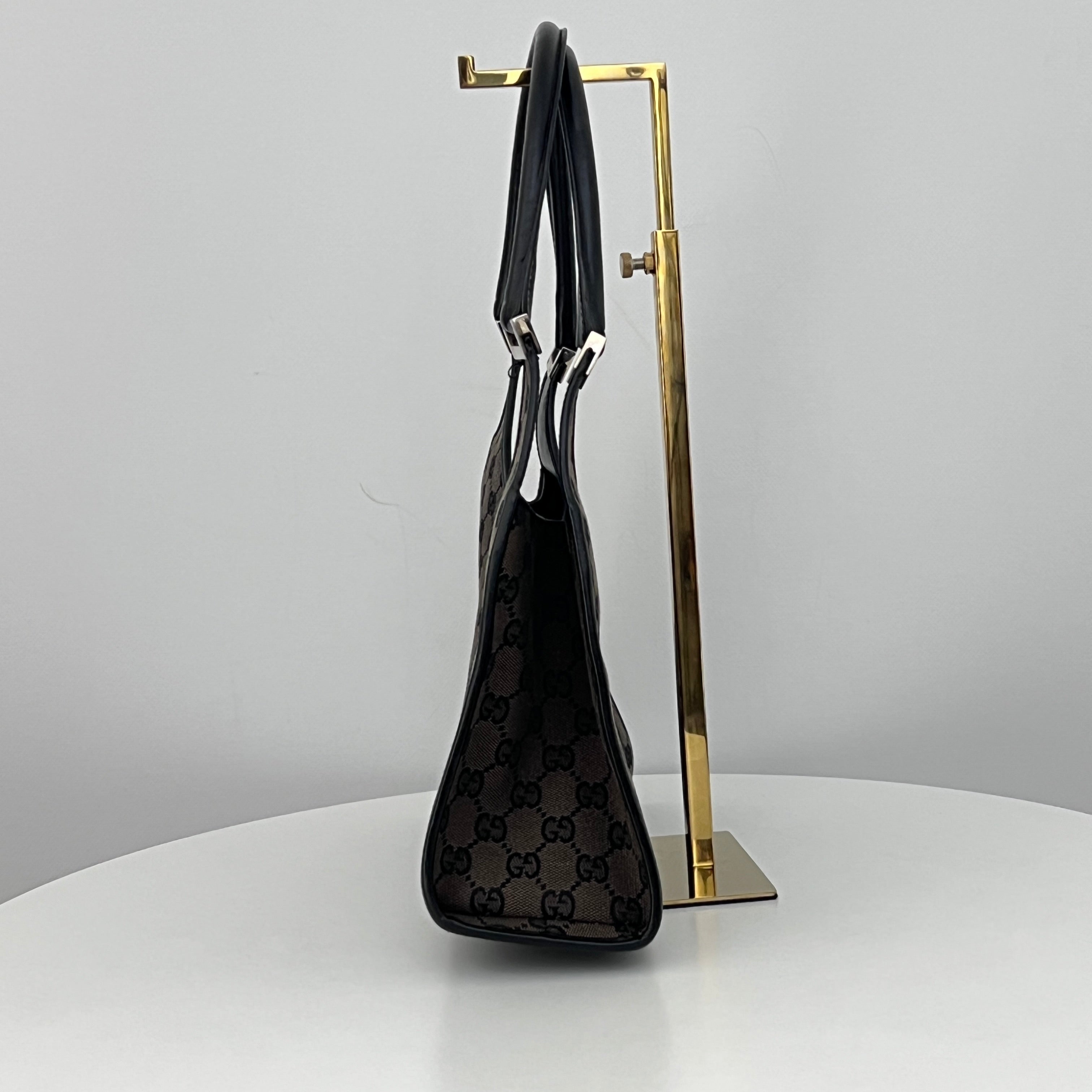 GUCCI Jackie brown canvas and leather bag