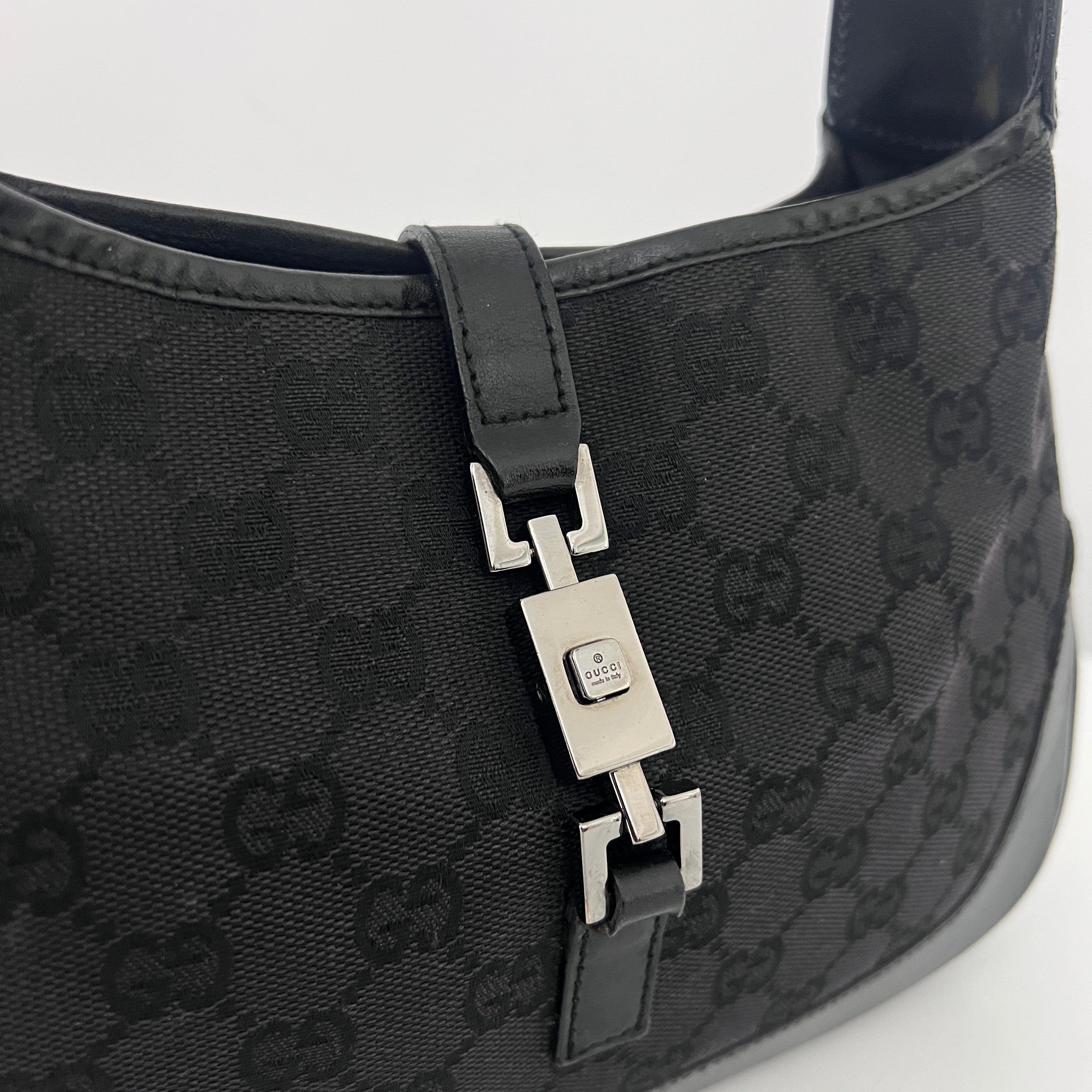 GUCCI Jackie Small Bag black canvas and leather