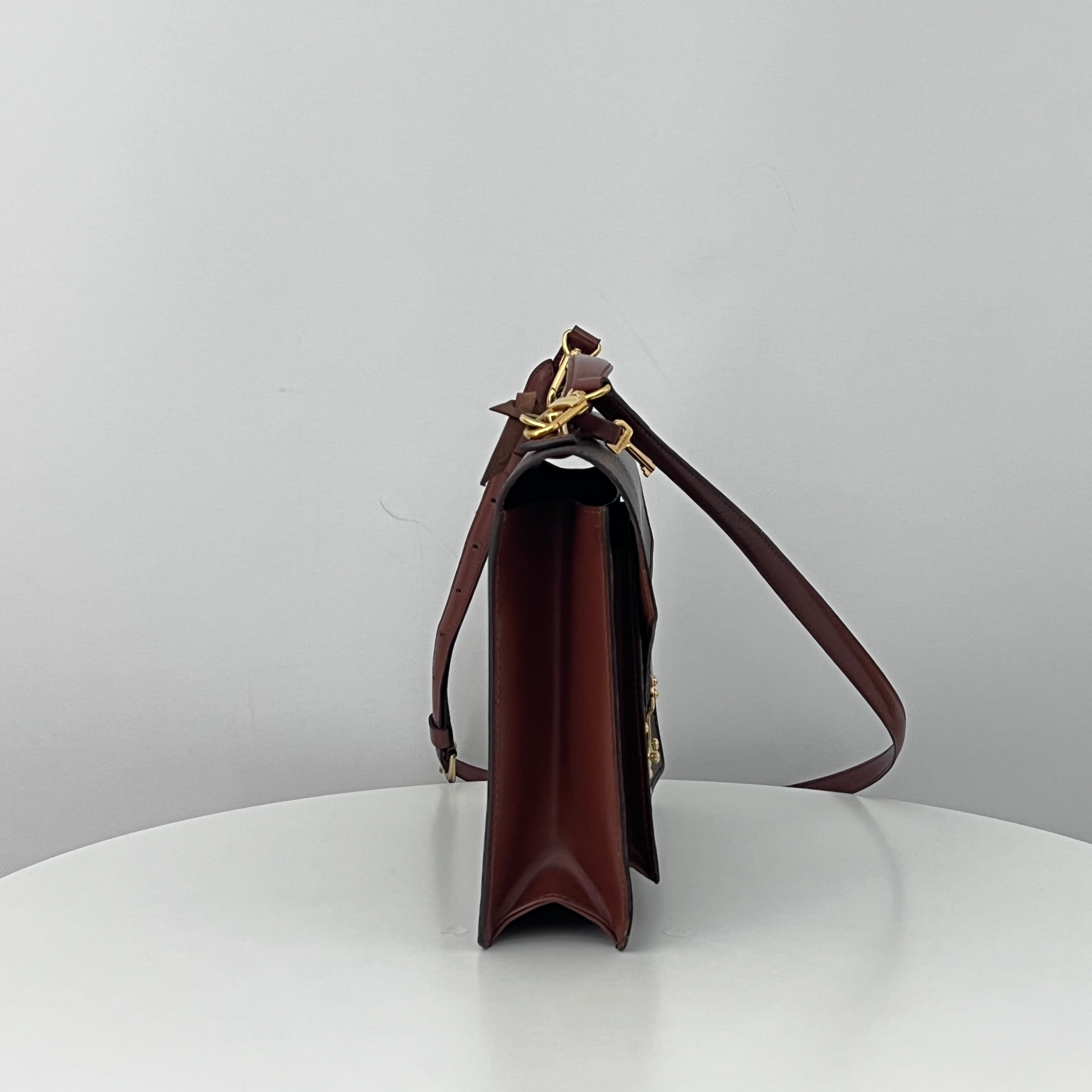 Sac à bandoulière LOUIS VUITTON Monceau toile et cuir marron