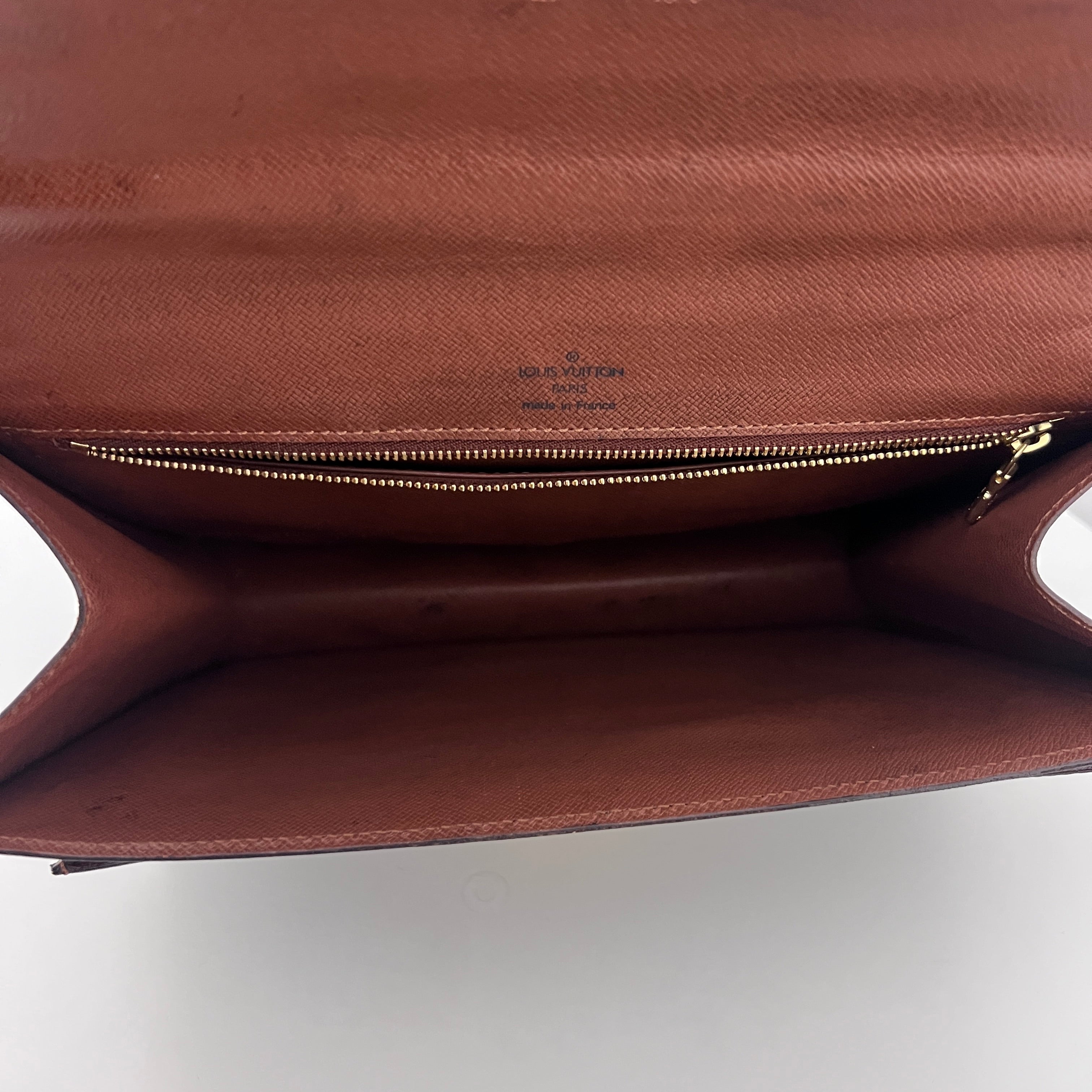 Sac à bandoulière LOUIS VUITTON Monceau toile et cuir marron