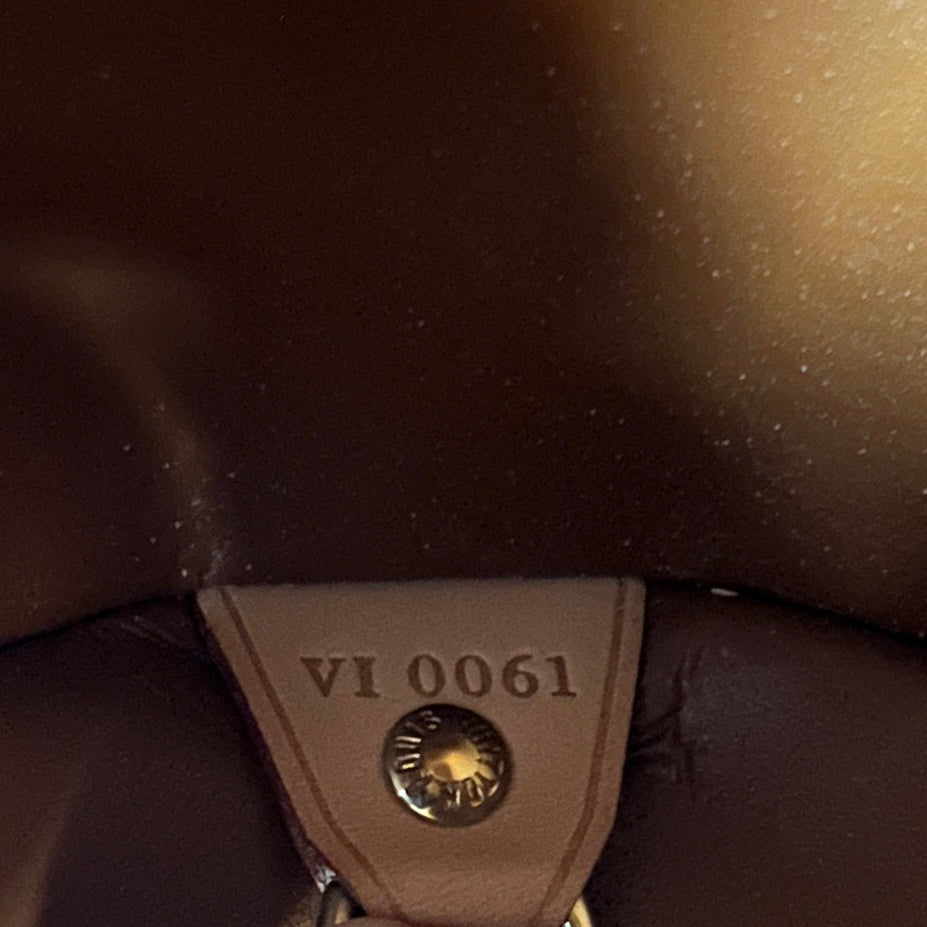 Sac LOUIS VUITTON Bedford cuir verni marron gold