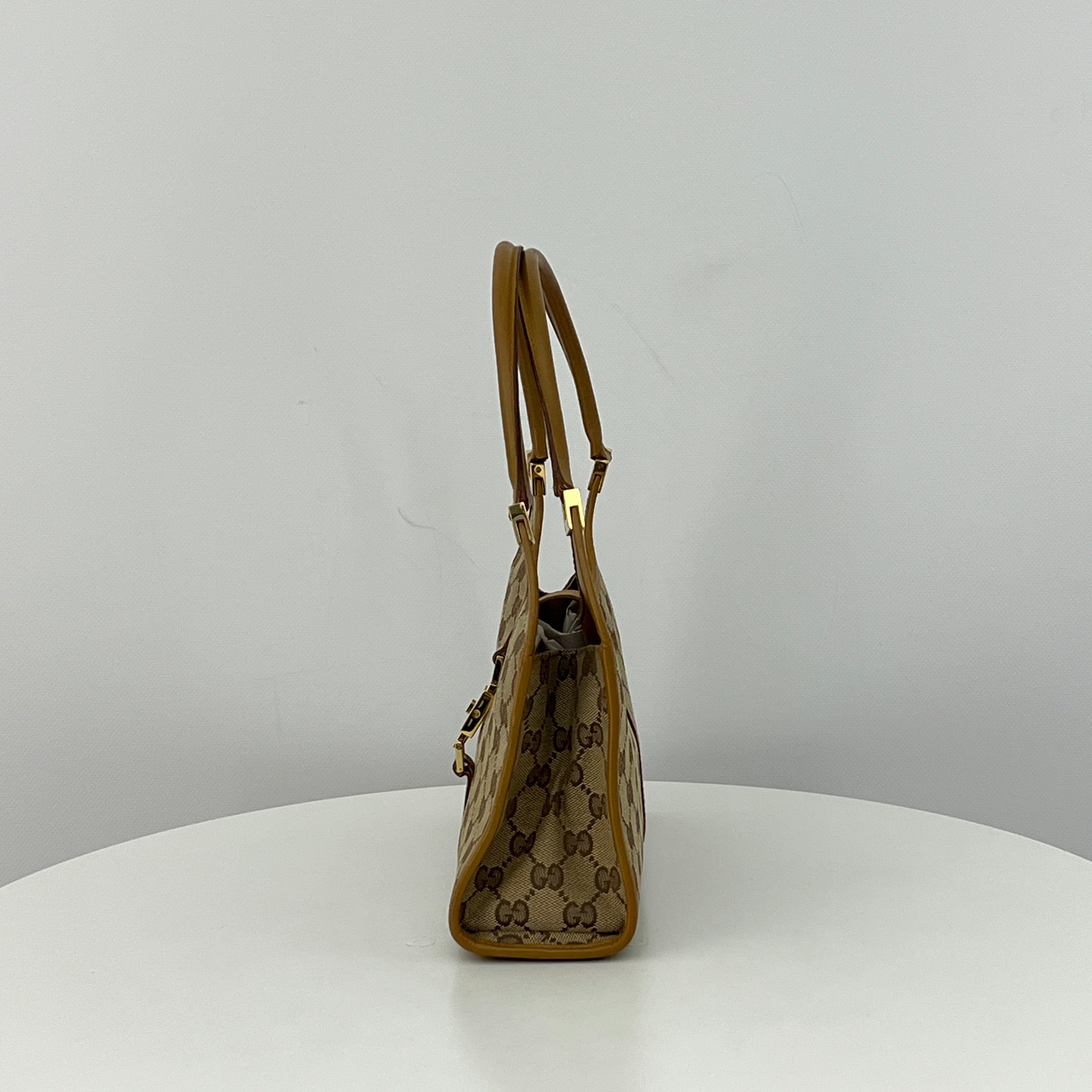 Sac GUCCI Jackie Small toile et cuir marron