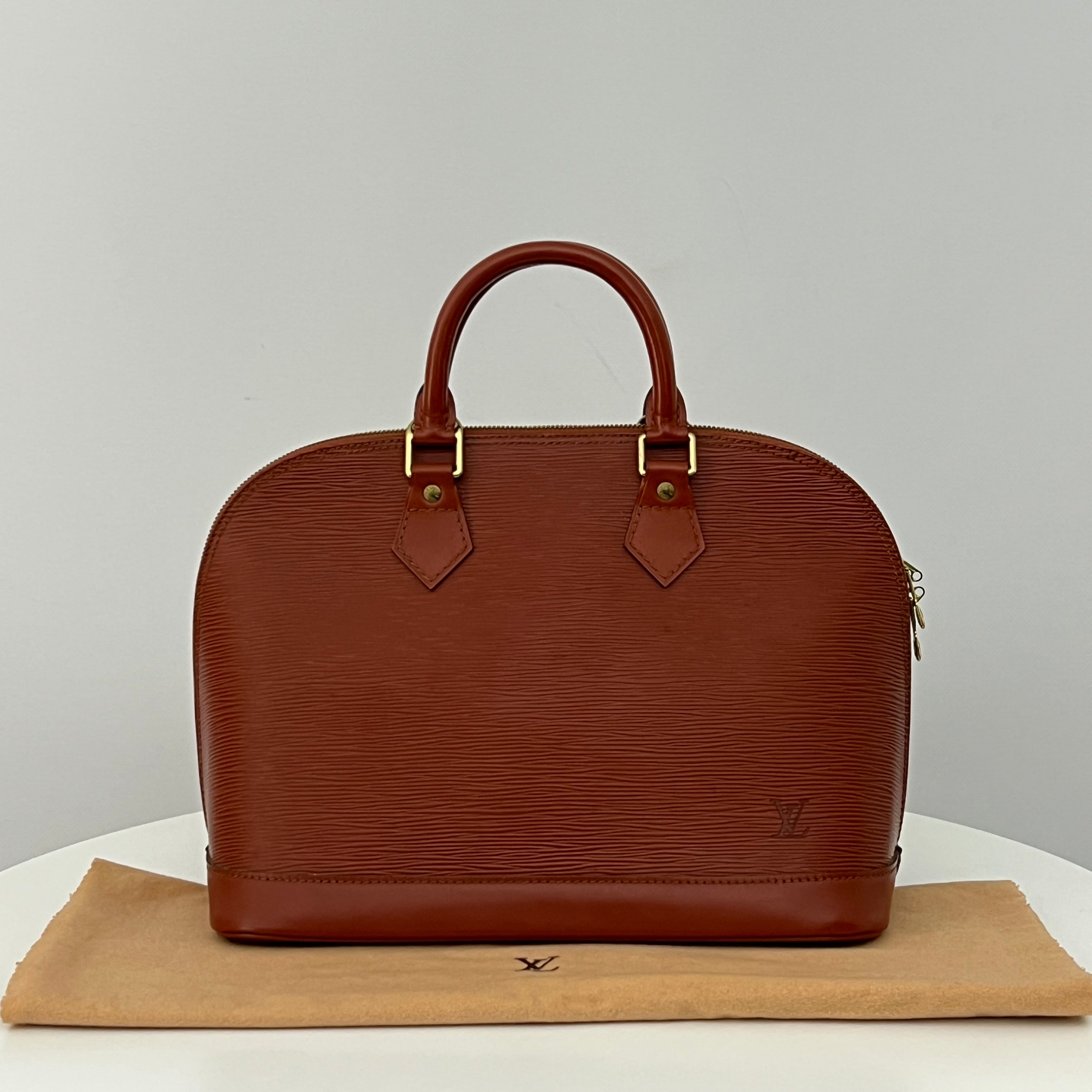 Sac LOUIS VUITTON Alma cuir épi marron